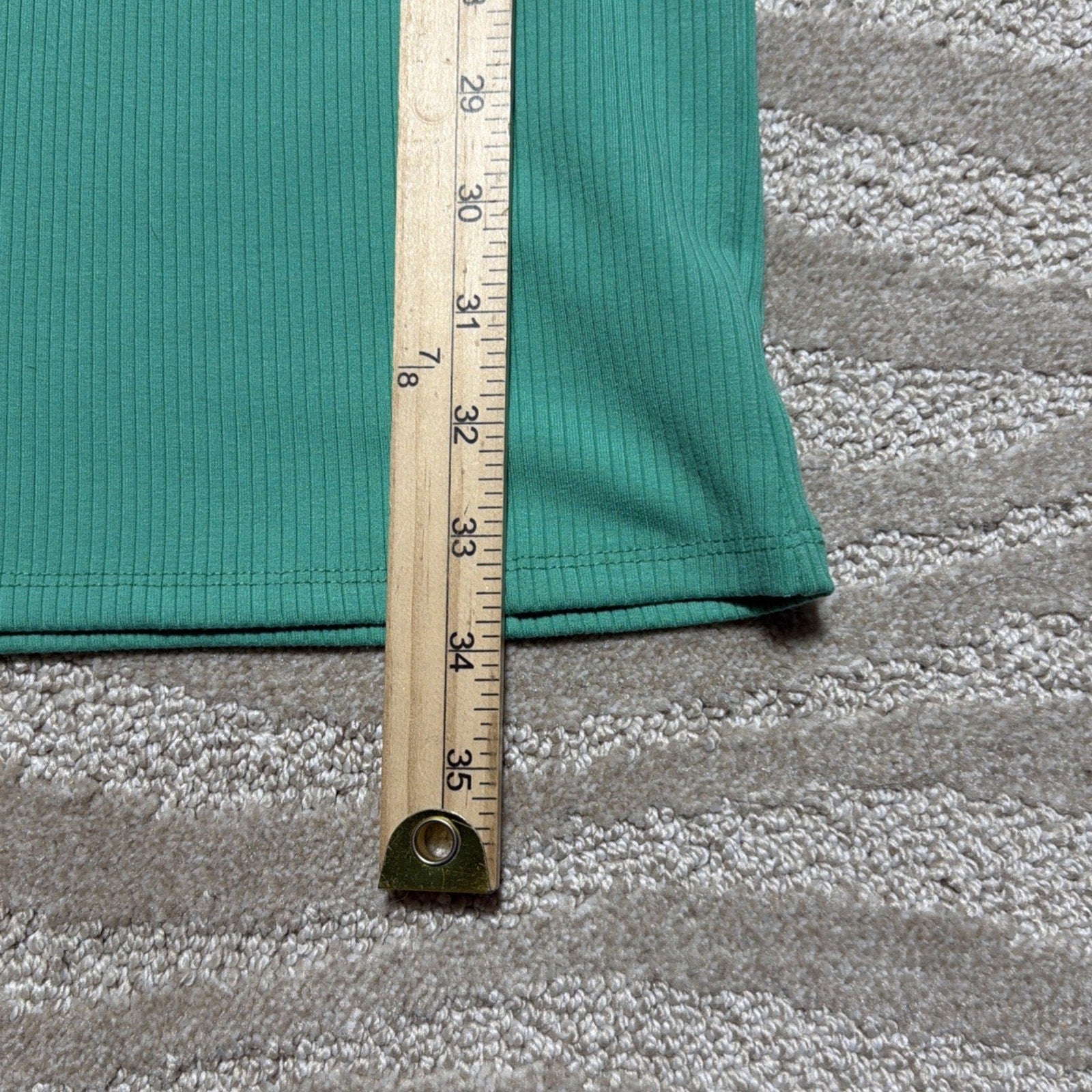 Popular 21 Green Ribbed Knit V Neck Sleeveless Bodycon Mini Dress M Stretch New