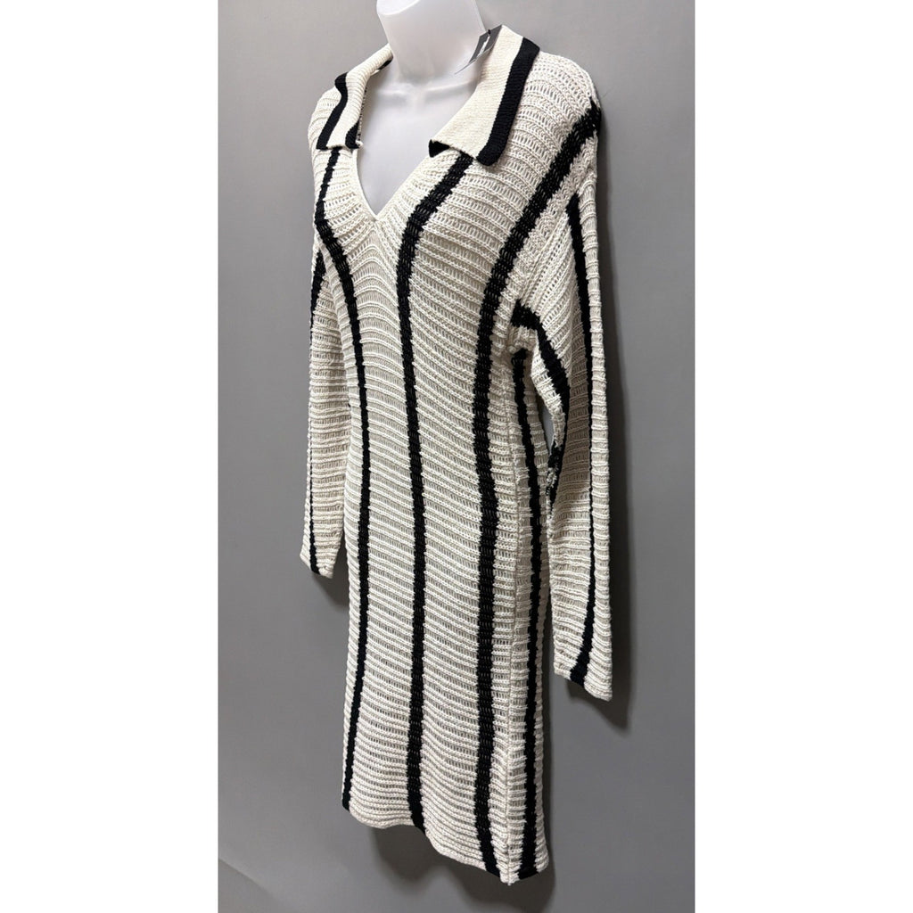 Pretty Little Thing Maternity Cream Long Sleeve Knitted Midi Dress Size 10 NWT