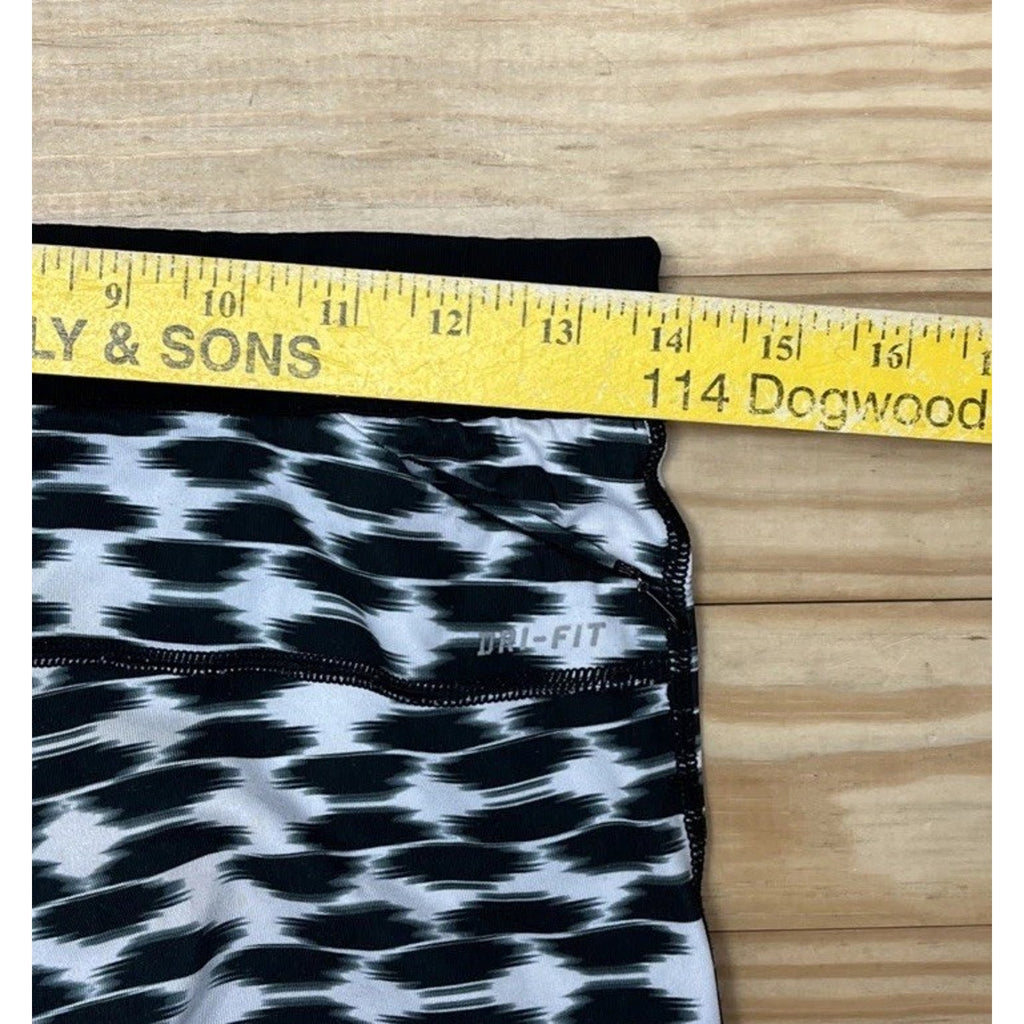 NIKE Run Fast Live Fearless Running Dri-Fit Black/White Leggings Size M 28”