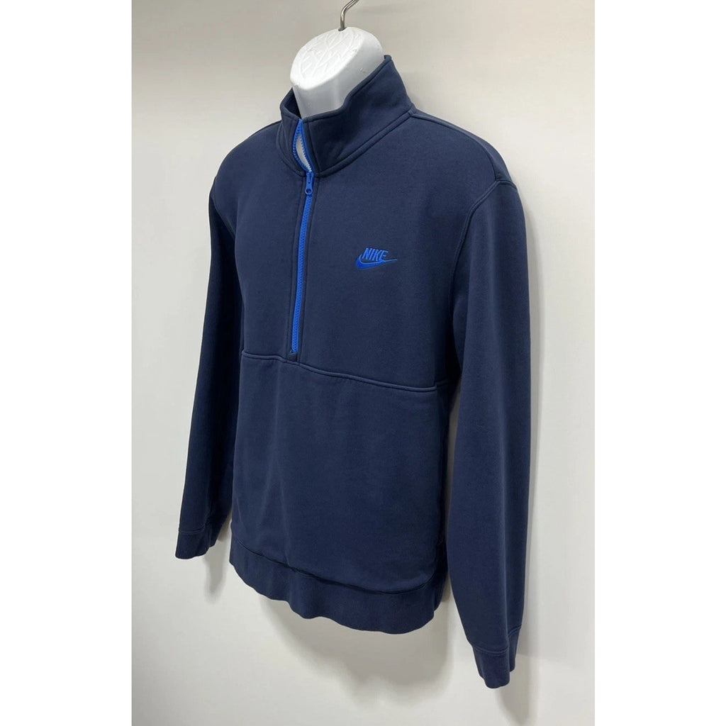 Nike Mens Sportswear Club 1/2 Zip Navy Pullover Sweatshirt L