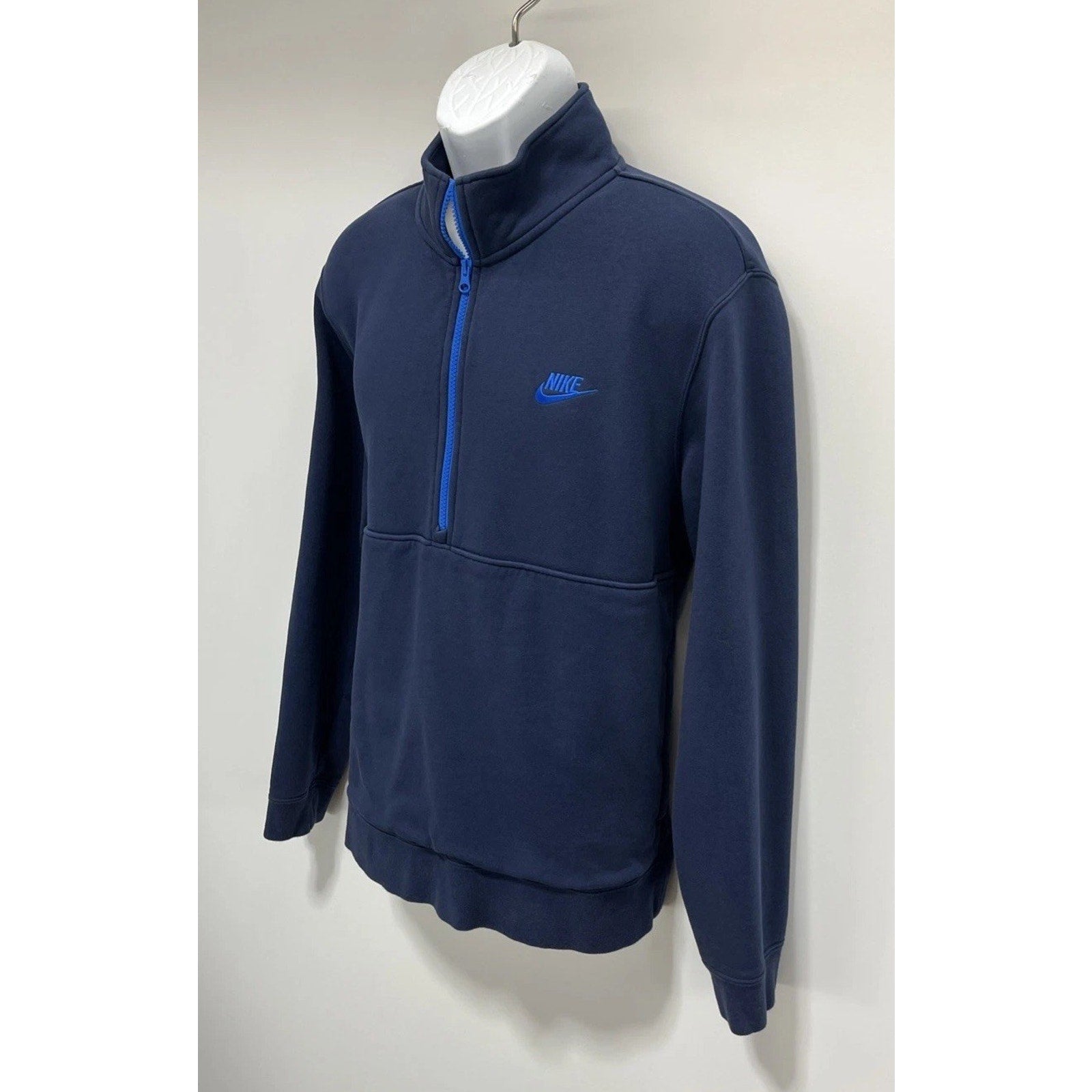 Nike Mens Sportswear Club 1/2 Zip Navy Pullover Sweatshirt L