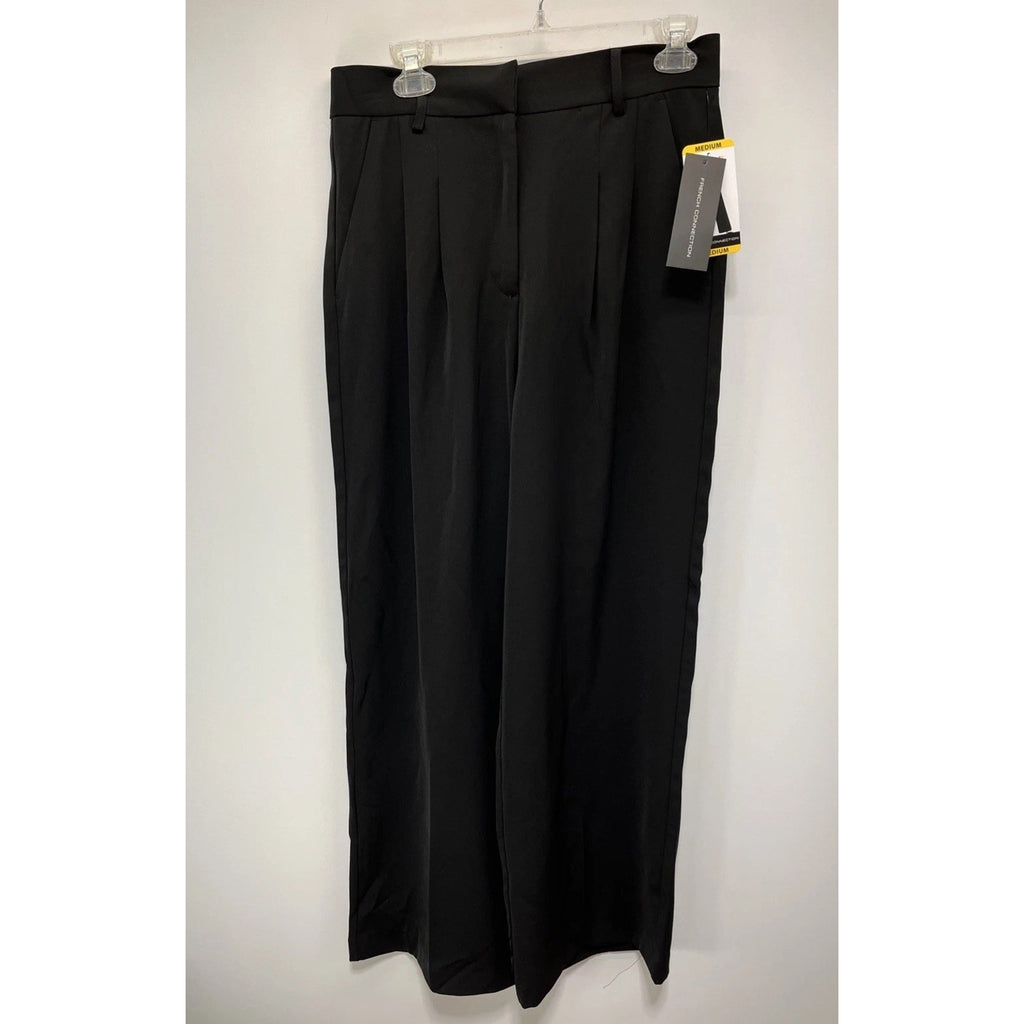 NWT French Connection Women's Wide Leg Trouser Color Black Size Medium