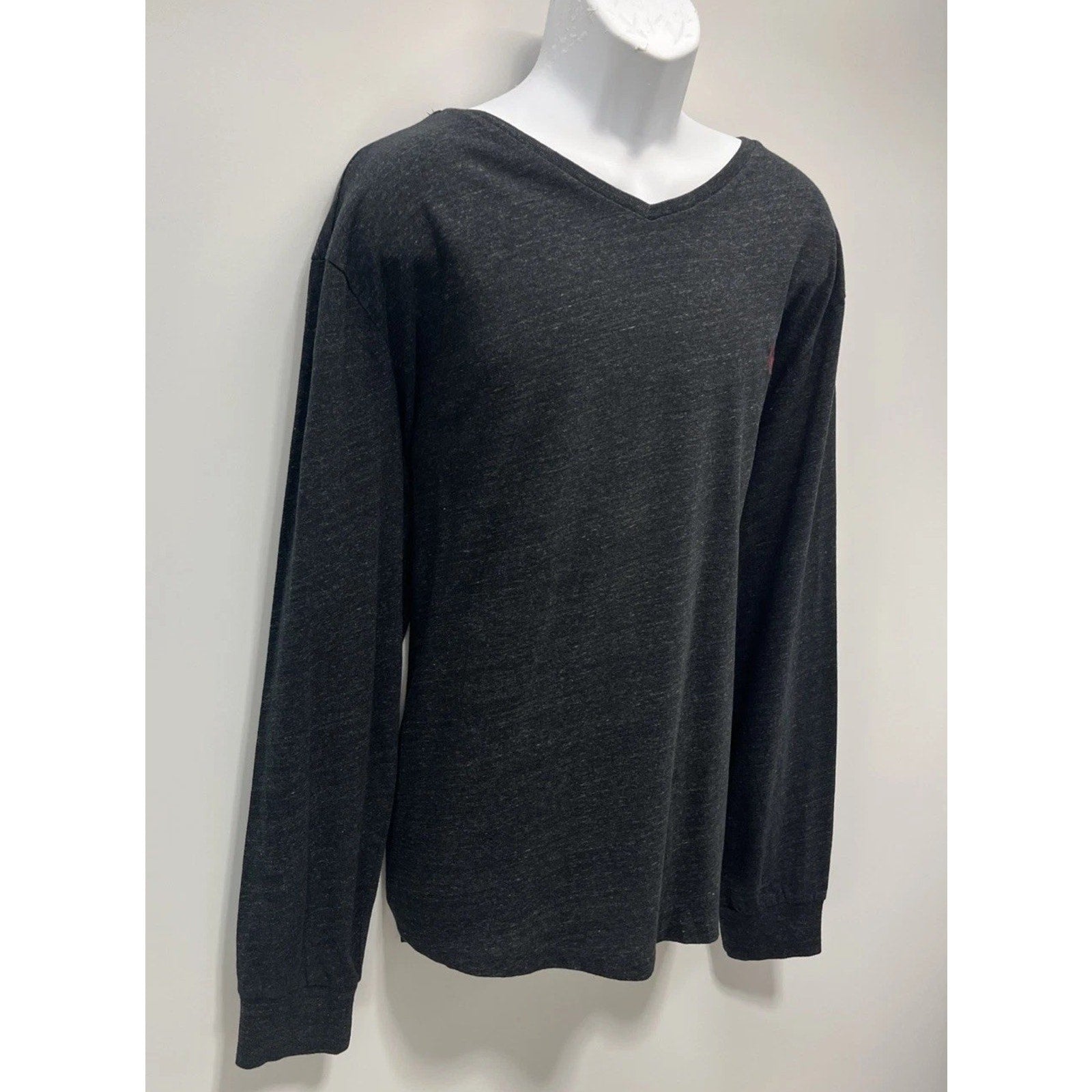 Polo Ralph Lauren Mens XL Gray Long Sleeve Shirt Crew Neck 100% Cotton