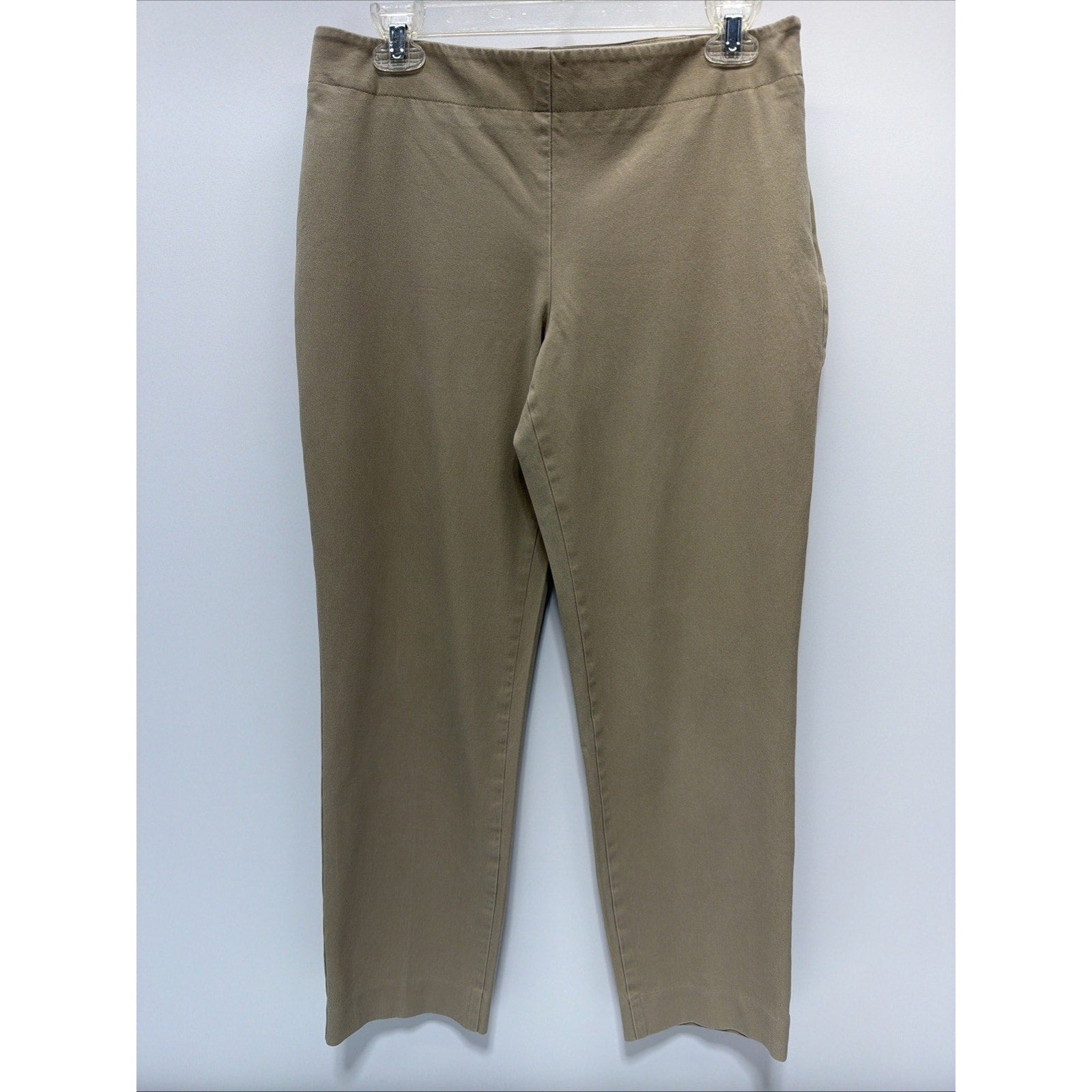 Talbots Heritage Pull On Pants Khaki Tan Womens 8P Dress Tapered Leg Office