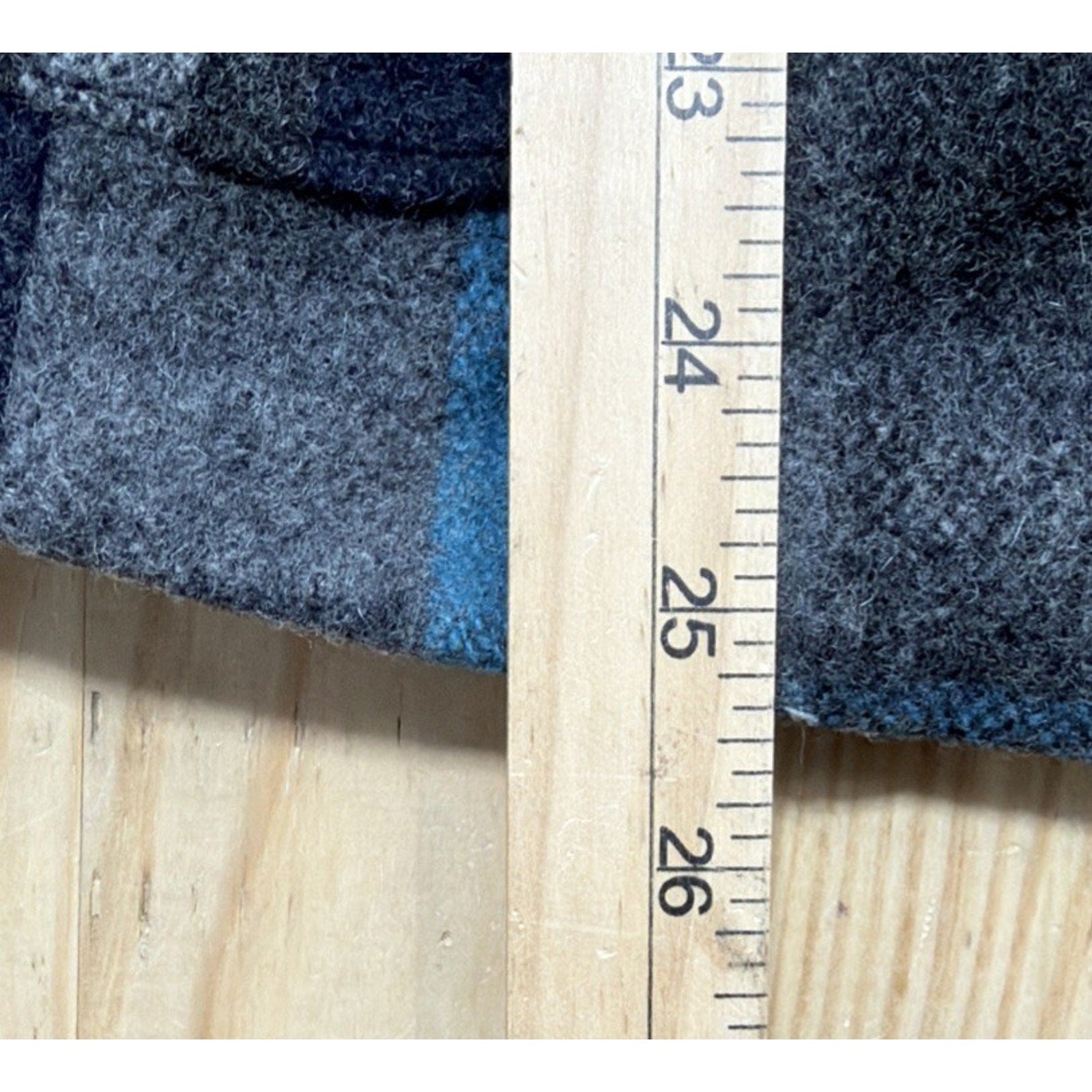 American Eagle Coat Women's Large Gray Blue Plaid Wool Blend Pea Jacket