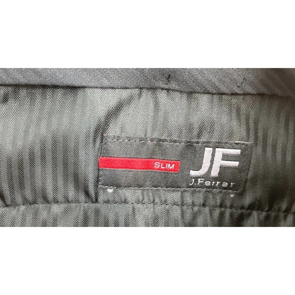 J.Ferrar - Men's Stretch Fabric Slim Fit Flat Front Suit Pants 34x34 Navy Stripe