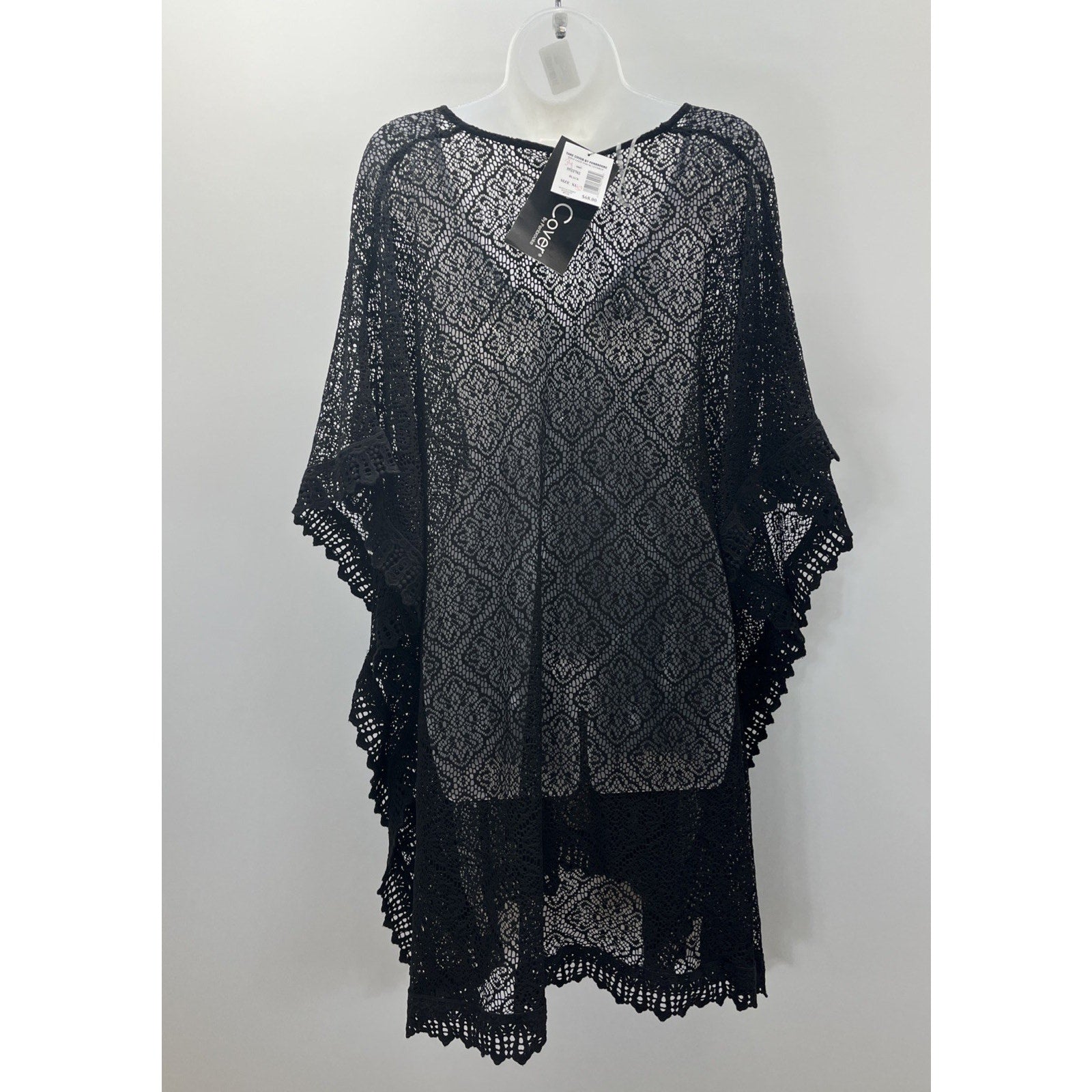 Take Cover By Penbrooke Black Lace Up Cover Up Size XL