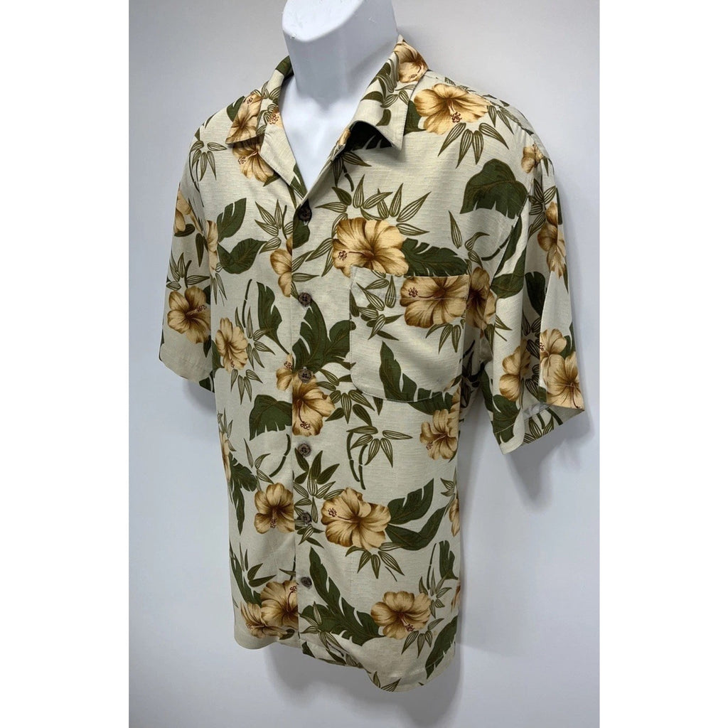 Mens La Cabana Multicolor Aloha Hawaiian Island Rayon SS Casual Shirt sz M