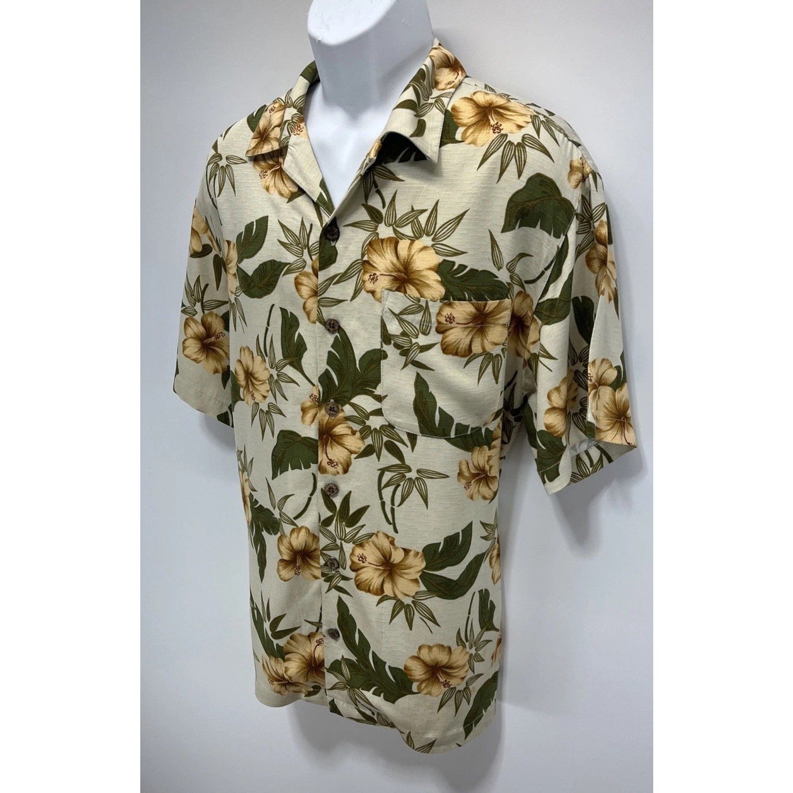 Mens La Cabana Multicolor Aloha Hawaiian Island Rayon SS Casual Shirt sz M