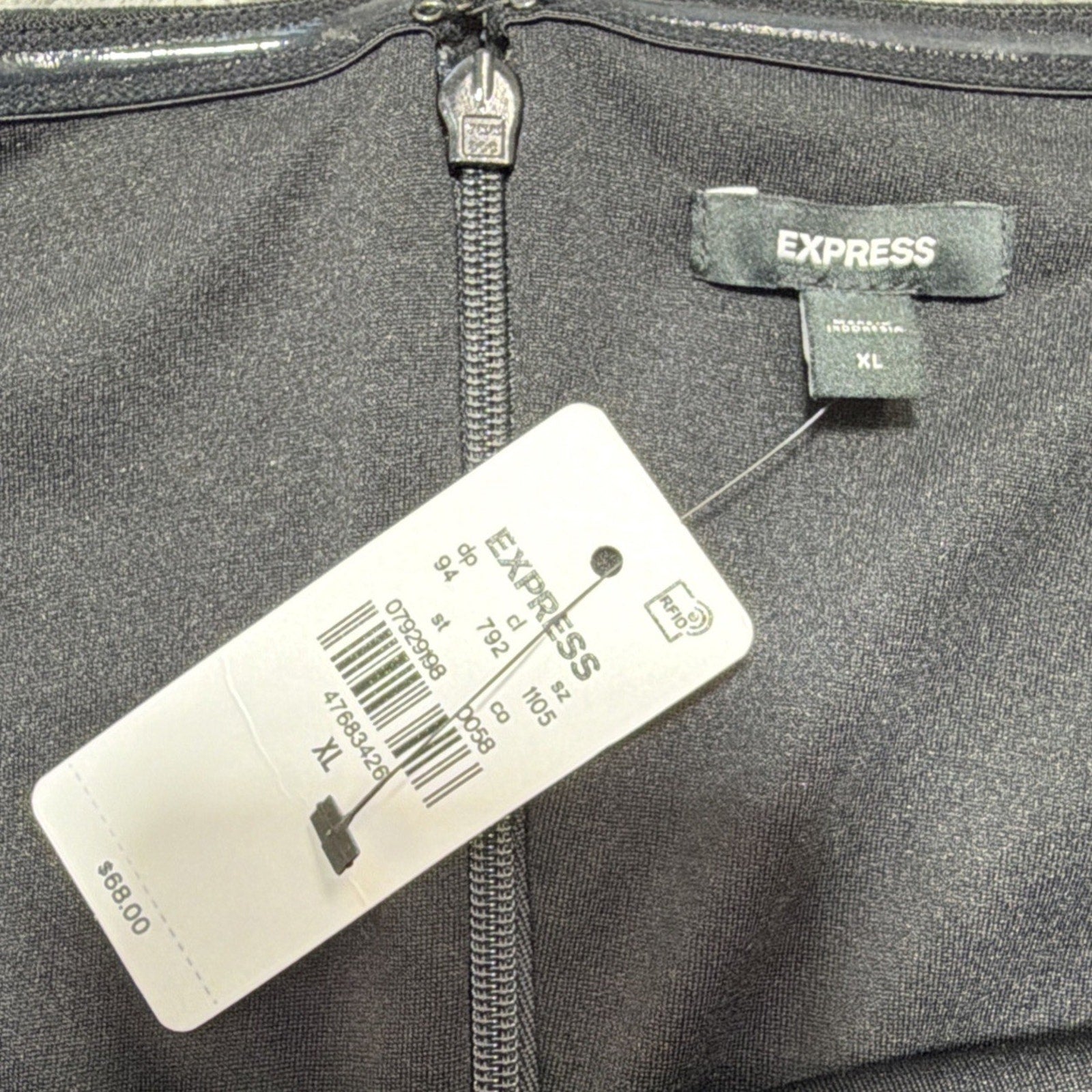 Express Black Mini Skort Women XL NWT Stretch Hidden Shorts Zip Back Career $68