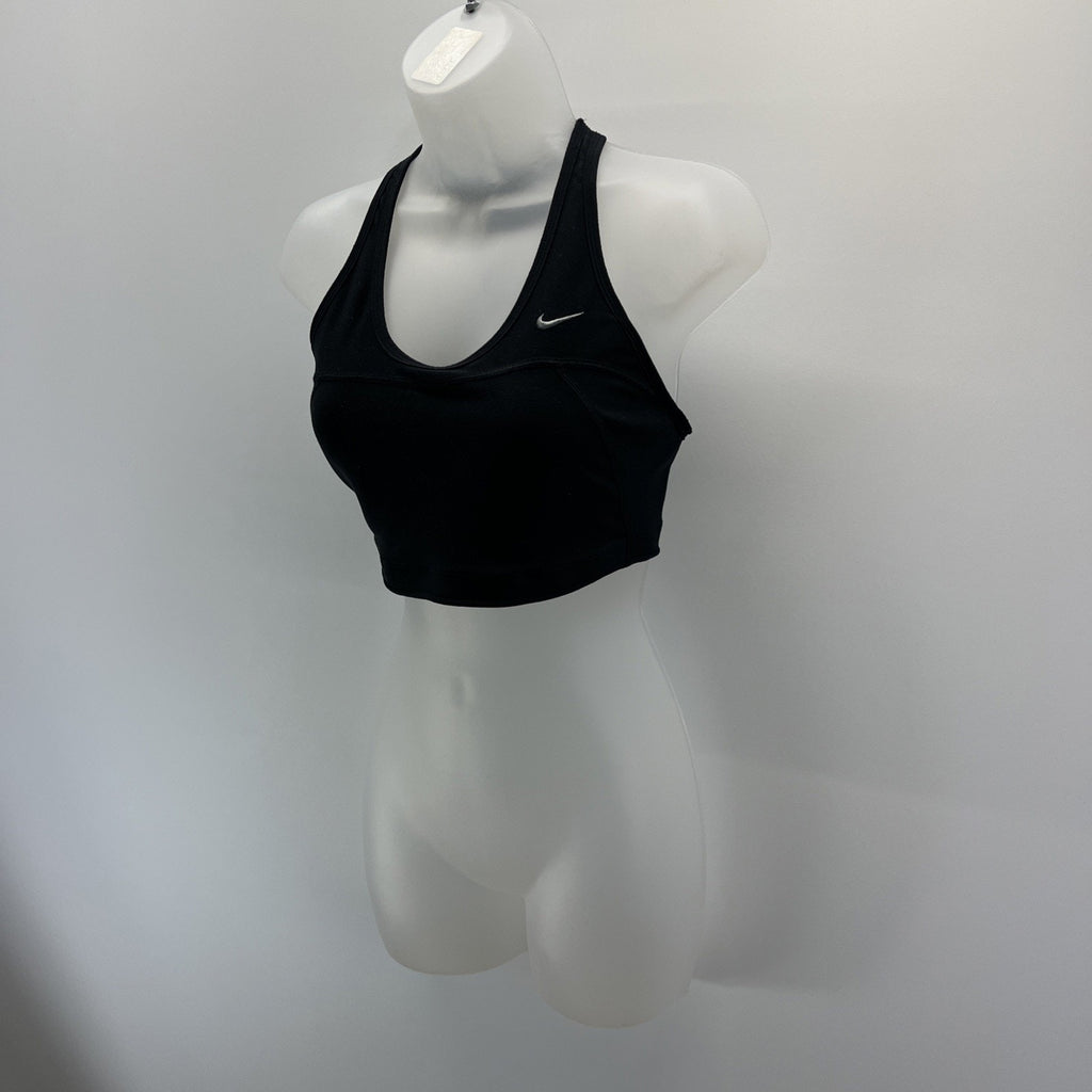 Nike Women’s Dri Fit Sport Bra Racer Back Black Swoosh Logo