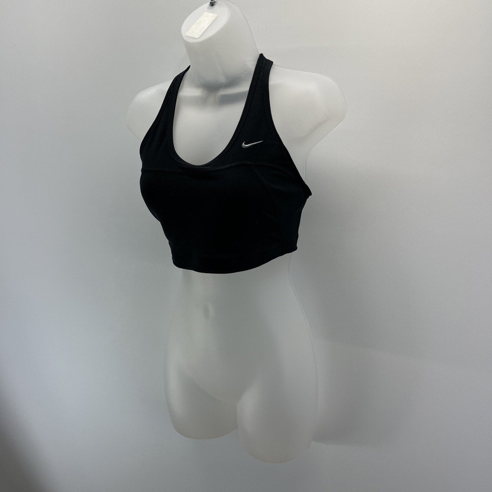 Nike Women’s Dri Fit Sport Bra Racer Back Black Swoosh Logo