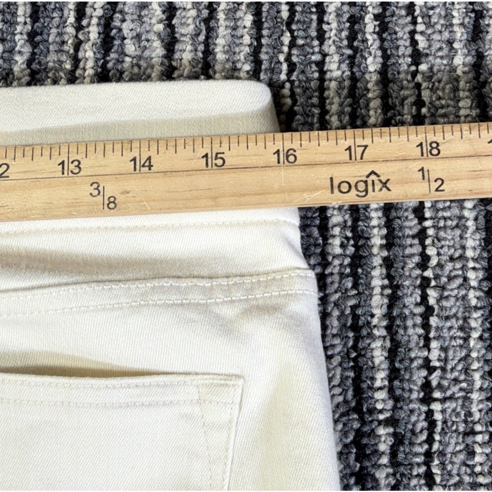 LRL RALPH LAUREN Ivory Cream Wide Band Modern Leggings Stretch Jeans Pants 8