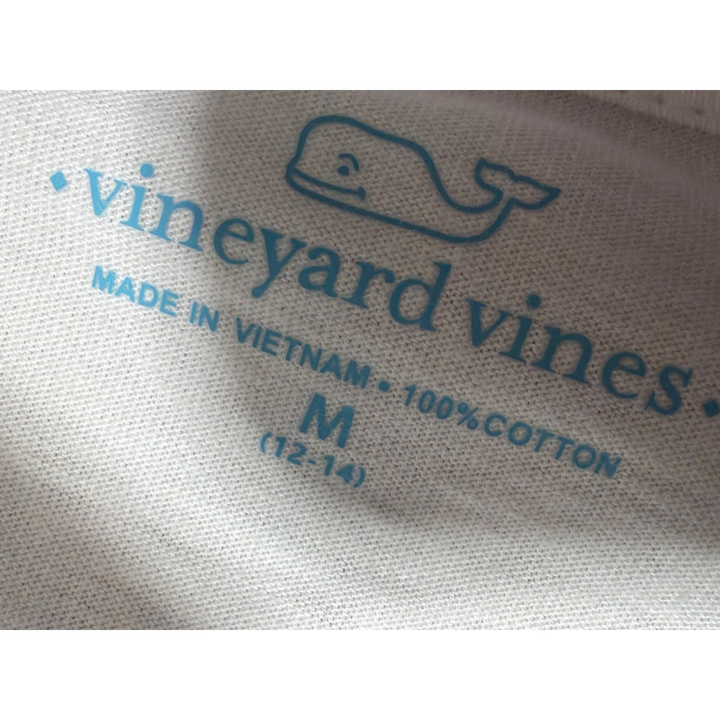 New ! Vineyard Vines Boys White Cap Hockey Gear Whale Pocket T-Shirt 12-14 M