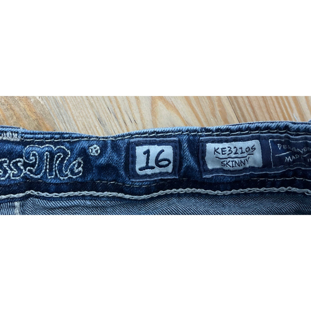 Miss Me Jean Shorts Women 16 Whiskers Embroidered Button Back Pockets 26”