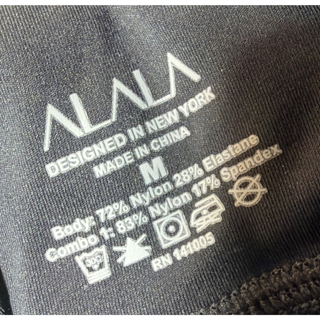 NWT- ALALA- MEDIUM Black White Sports Bra $85