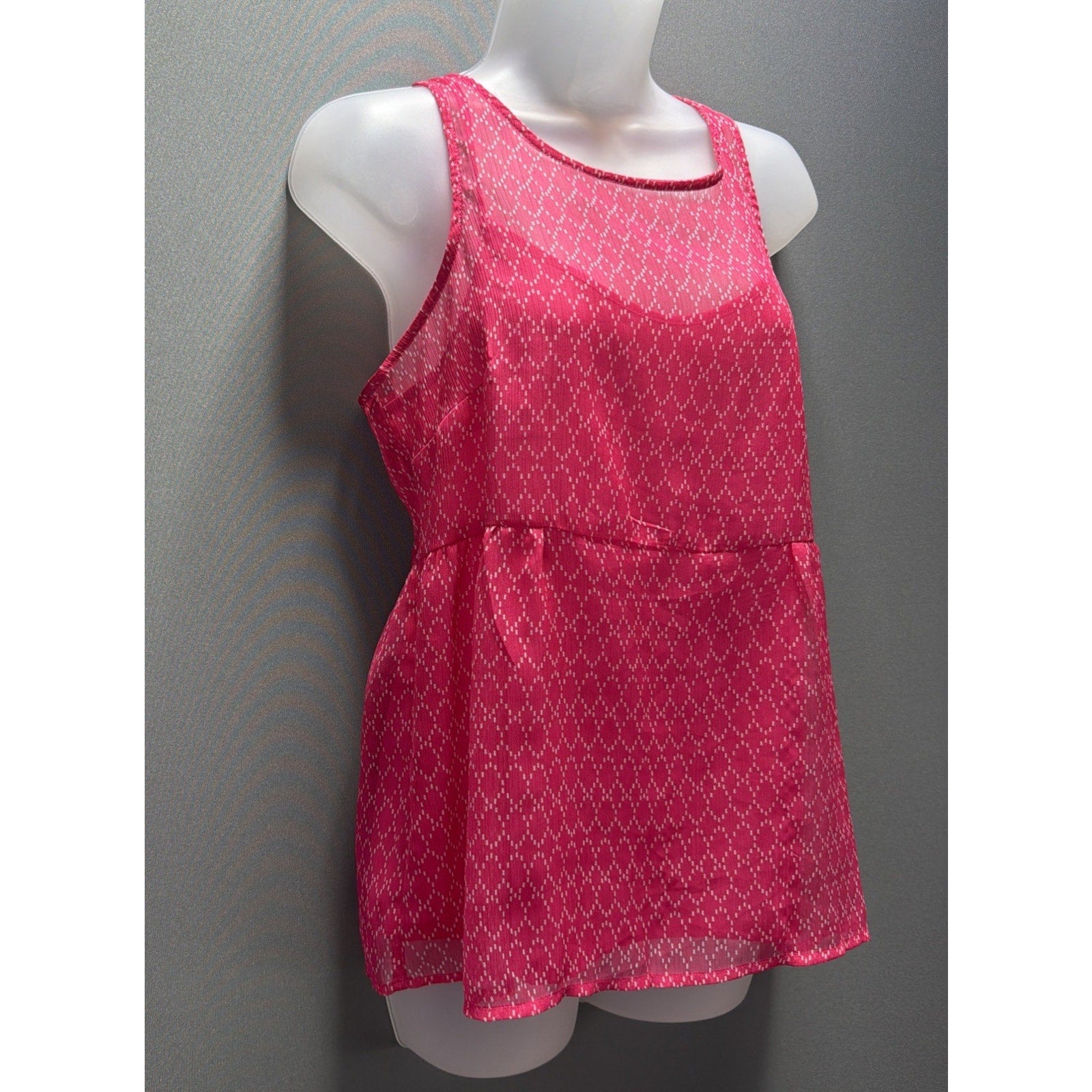 Old Navy Tank Women Small Pink Casual Summer Career Sleeveless Peplum Blouse NWT