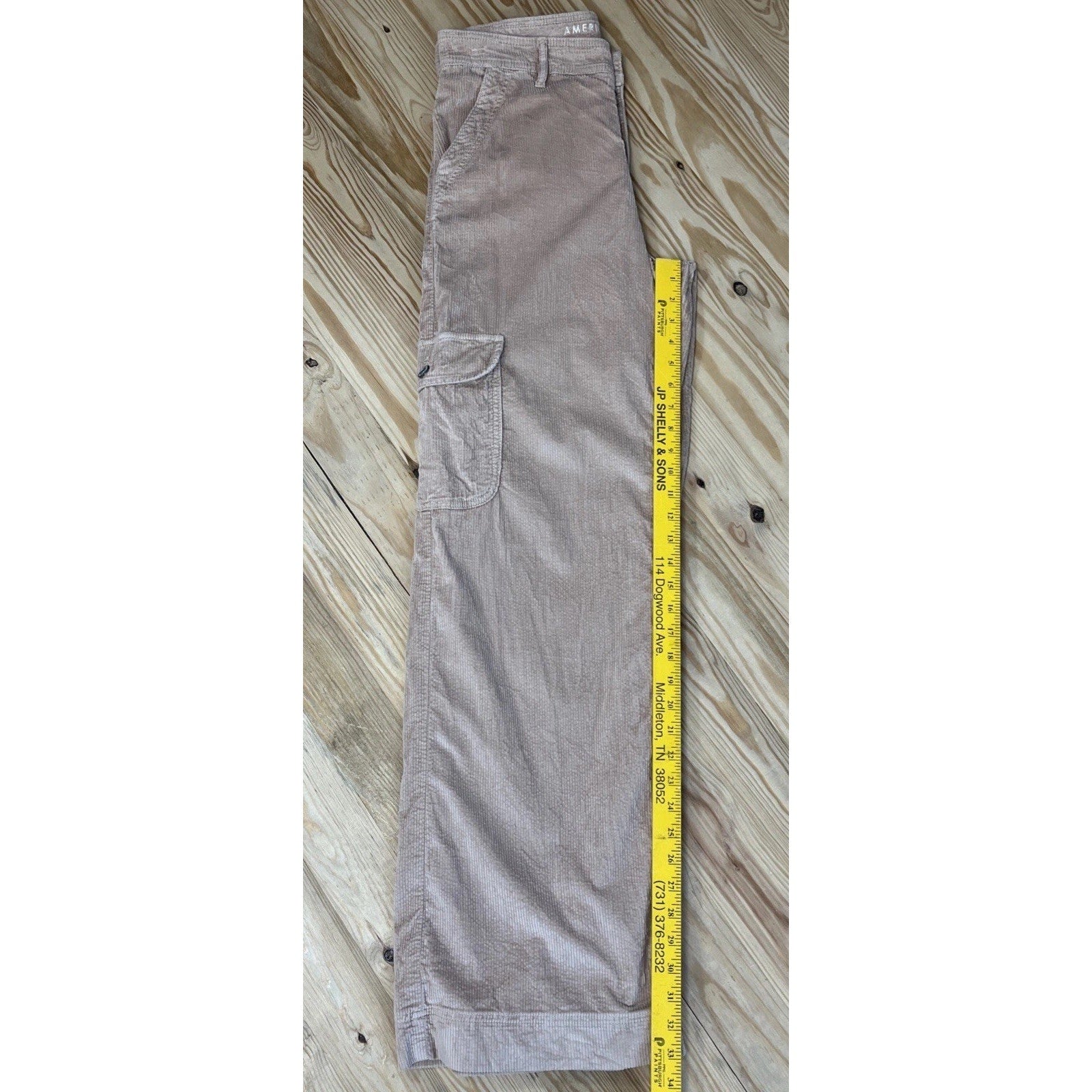 American Eagle Super High Rise Baggy Wide Leg Corduroy Cargo Pants 12