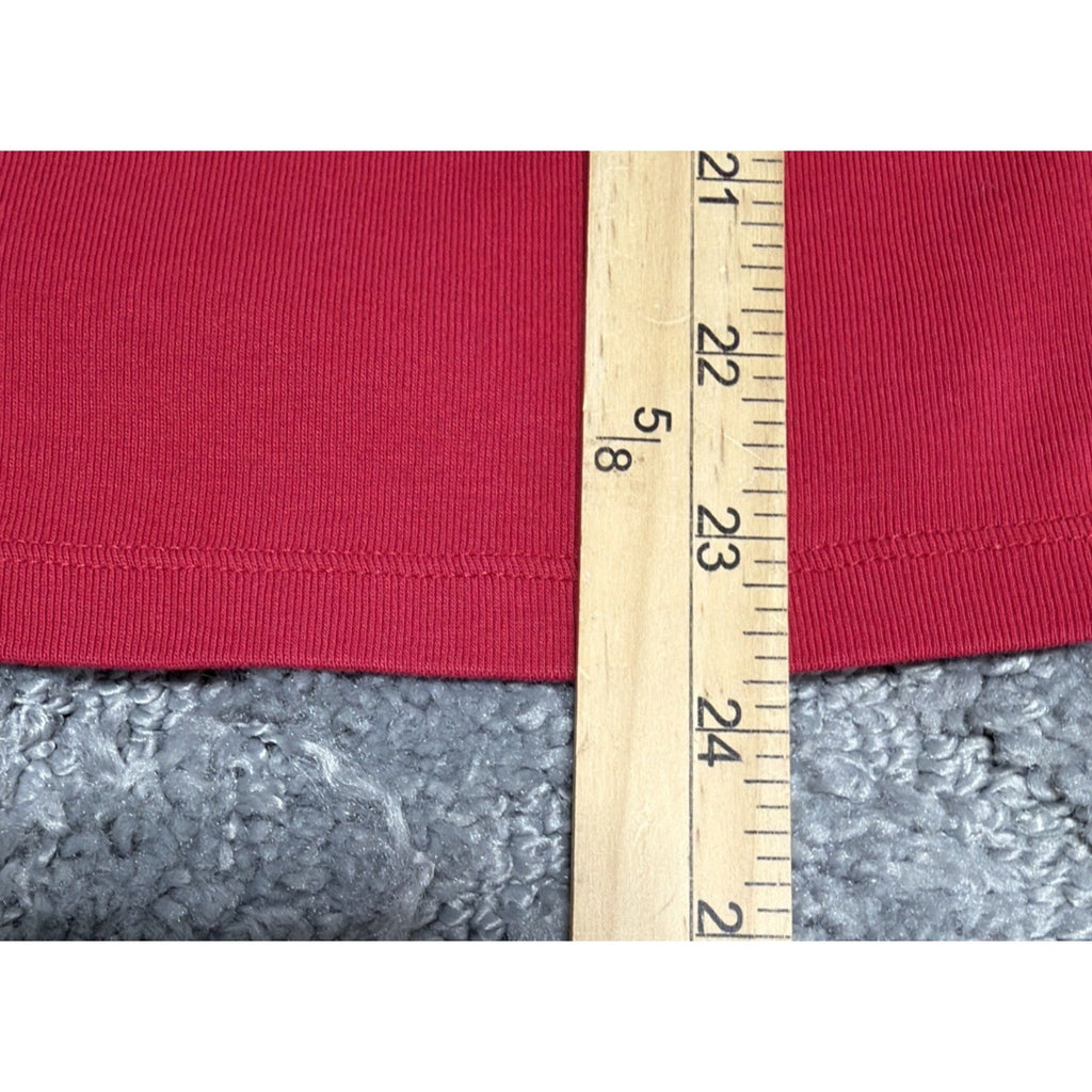 Chico's Women The Ultimate Tee Size L Red Pima cotton 3/4 Sleeve Shirt