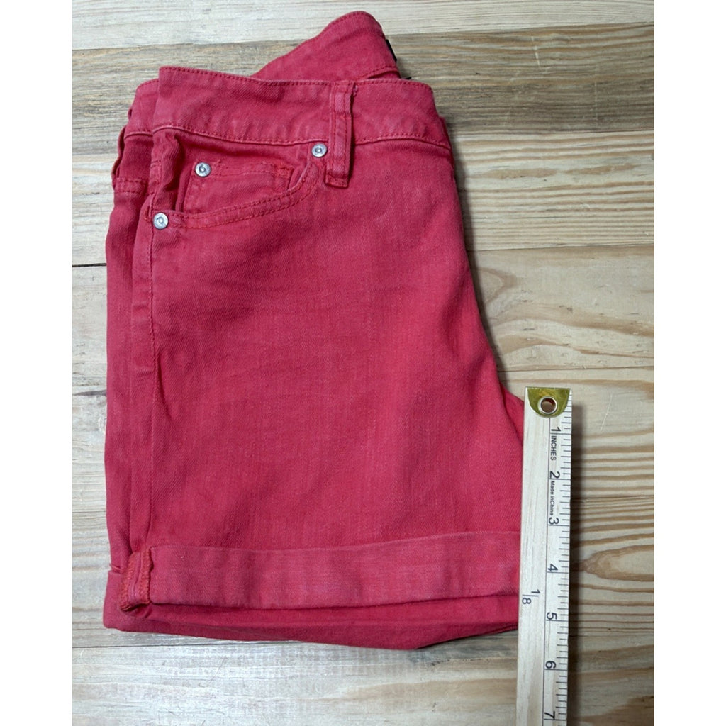 a.n.a A New Approach Bermuda Denim Shorts Size 4 High Rise Vivid Raspberry