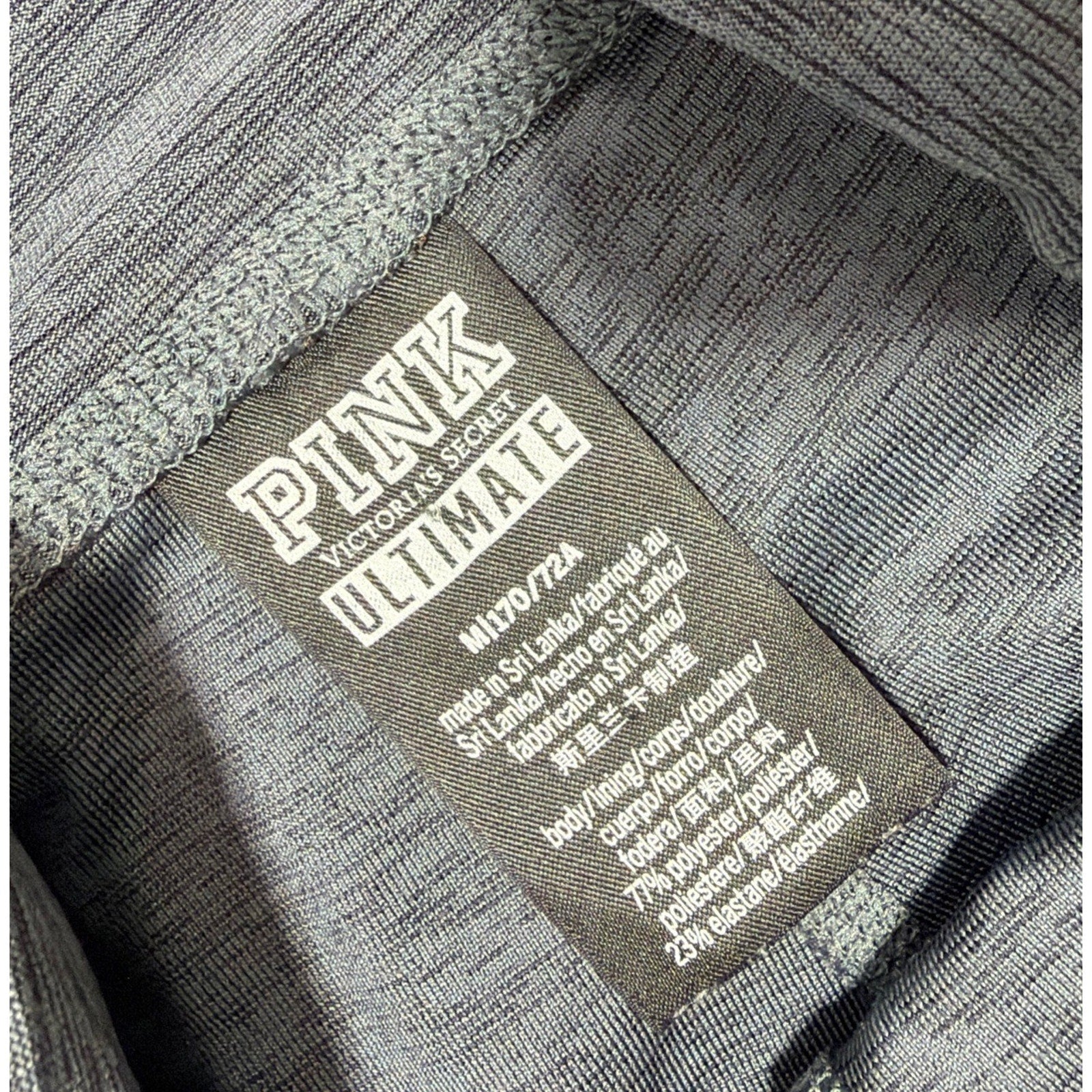 Victoria's Secret Pink Ultimate High-Waist Ankle Legging Gray Mesh Size Medium