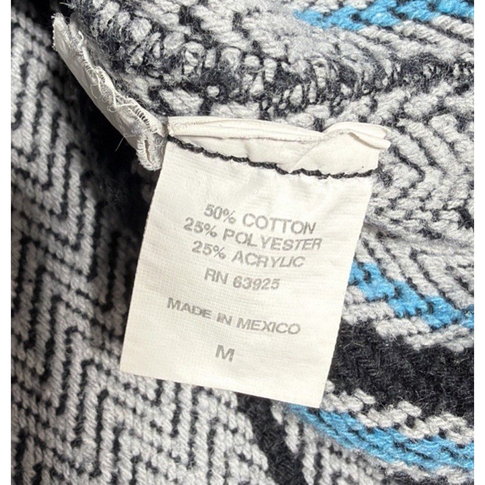 Miguel Geraldo Mexican Blanket Baja Hoodie Surf Pullover Surfer Mens Sz Medium