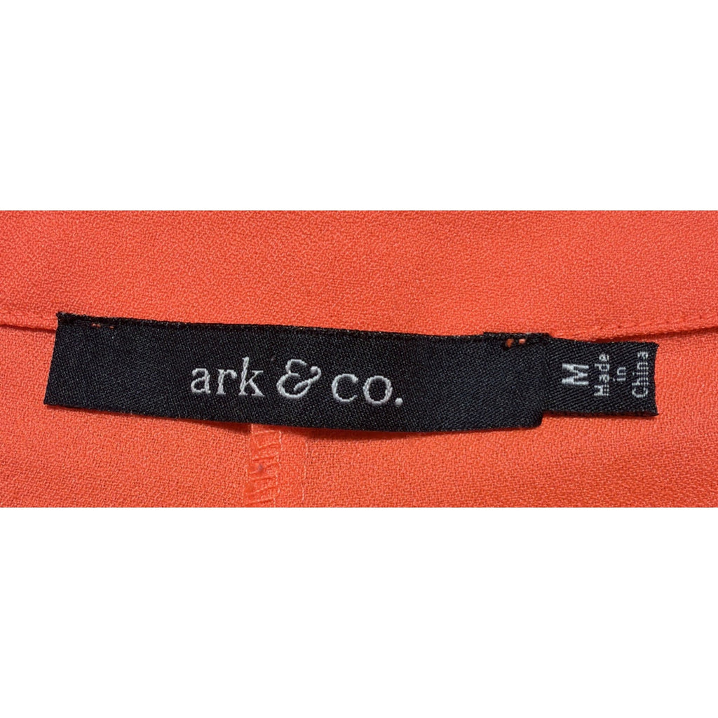 Ark & Co Women's Scallop Hem Detail High Rise Neon Orange Shorty Shorts Size M