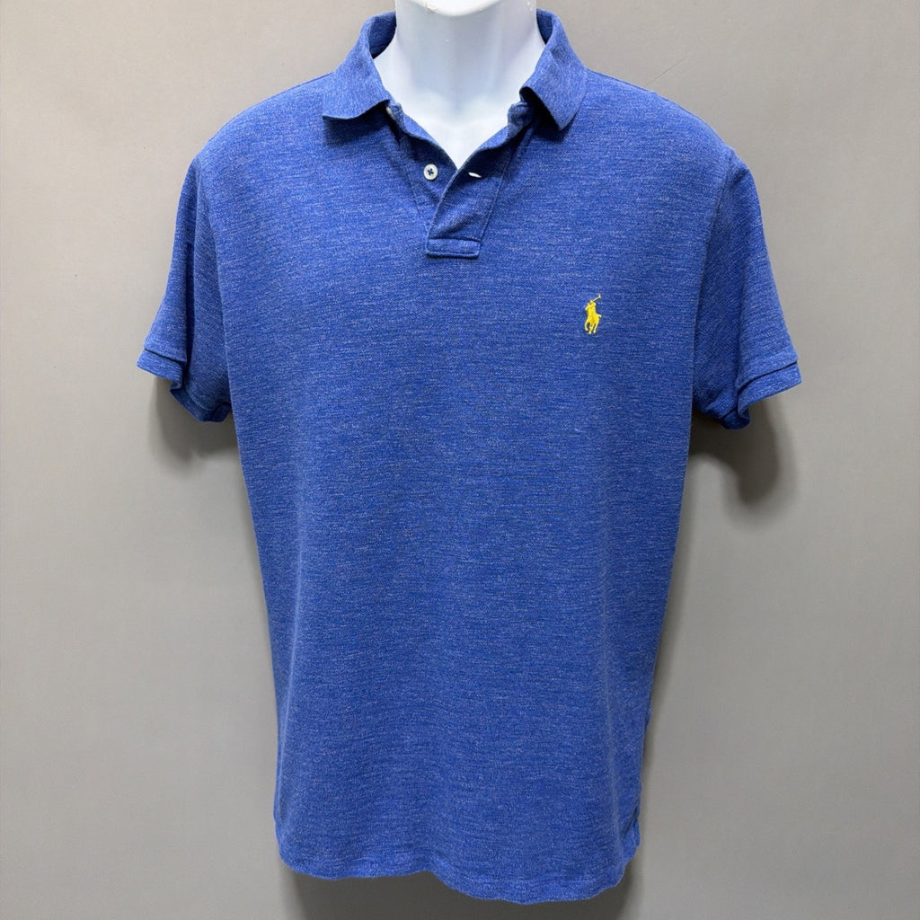 Polo Ralph Lauren Custom Fit Men’s Heather Blue Polo Shirt Size Large
