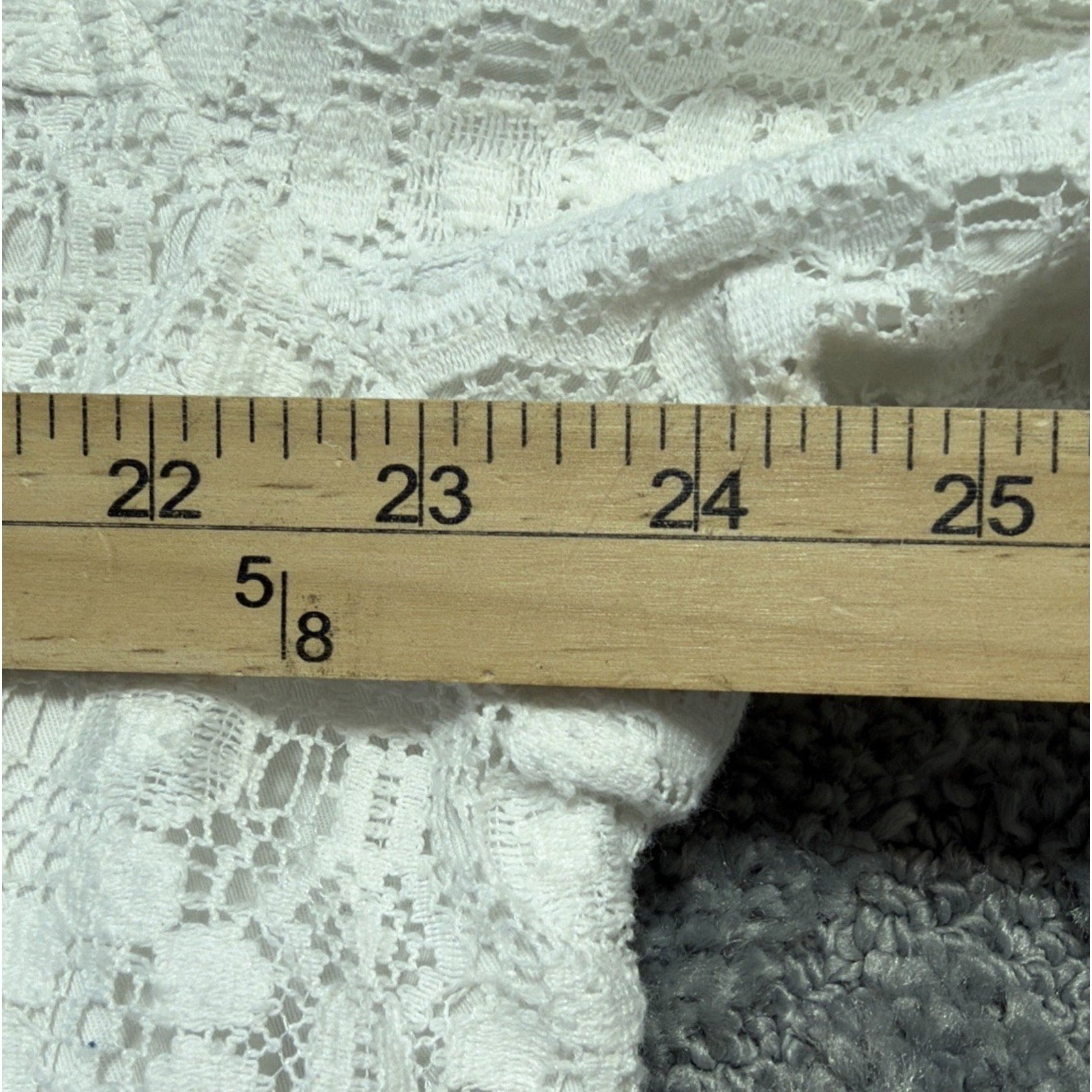 Vtg Denim And Co White Lace Detail Button Up Lined Shacket Size 2X Casual