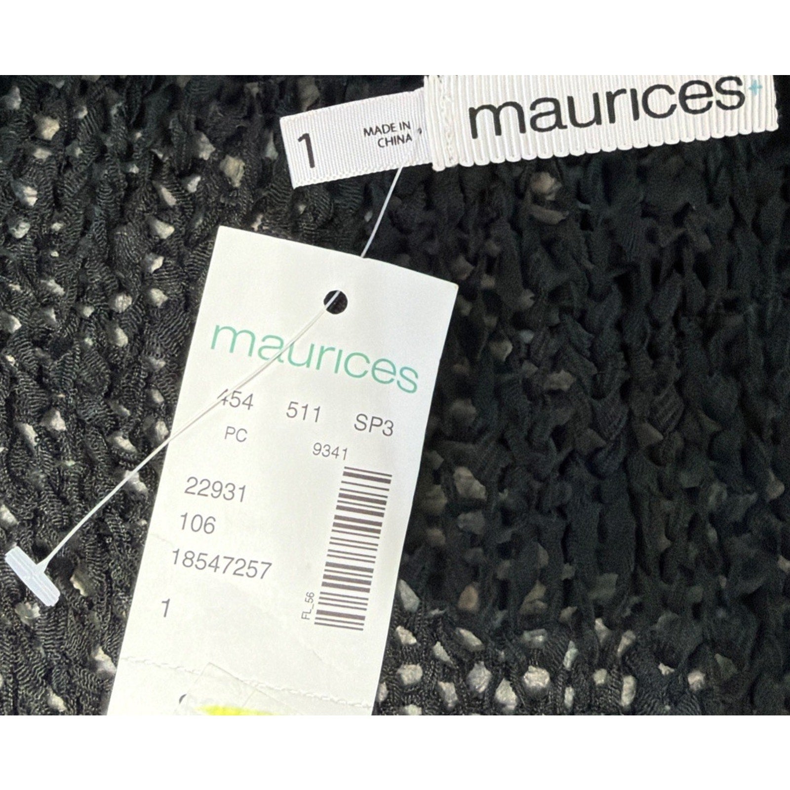 New Maurices Black Fringe Tank Top Kimono Size OS