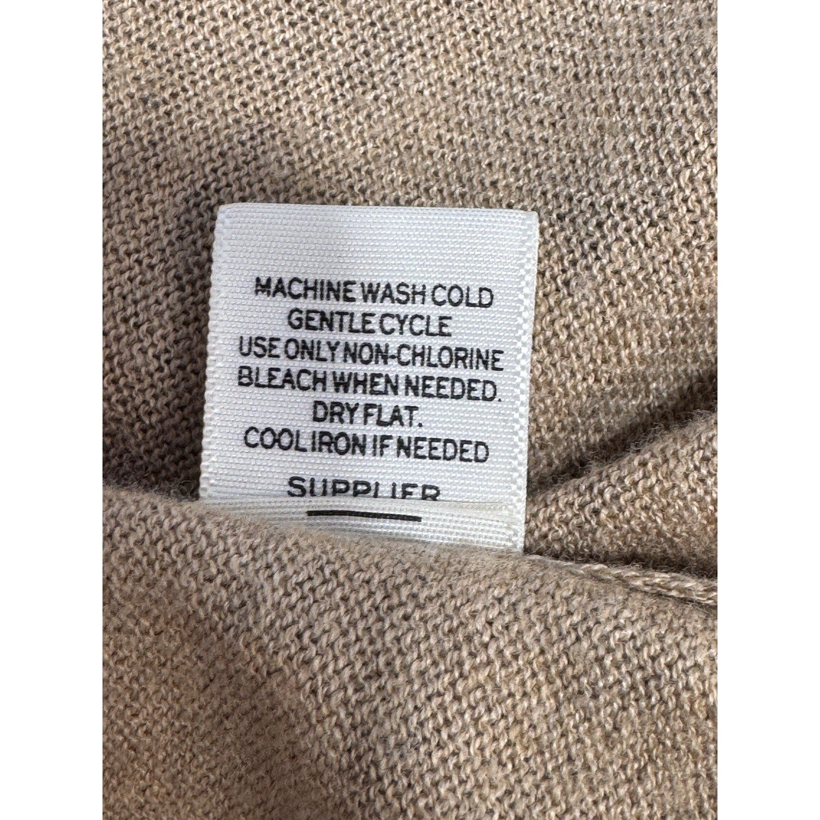 Stylus Tan Cotton Wool Blend Cardigan Sweater Open Front Women’s Size Medium