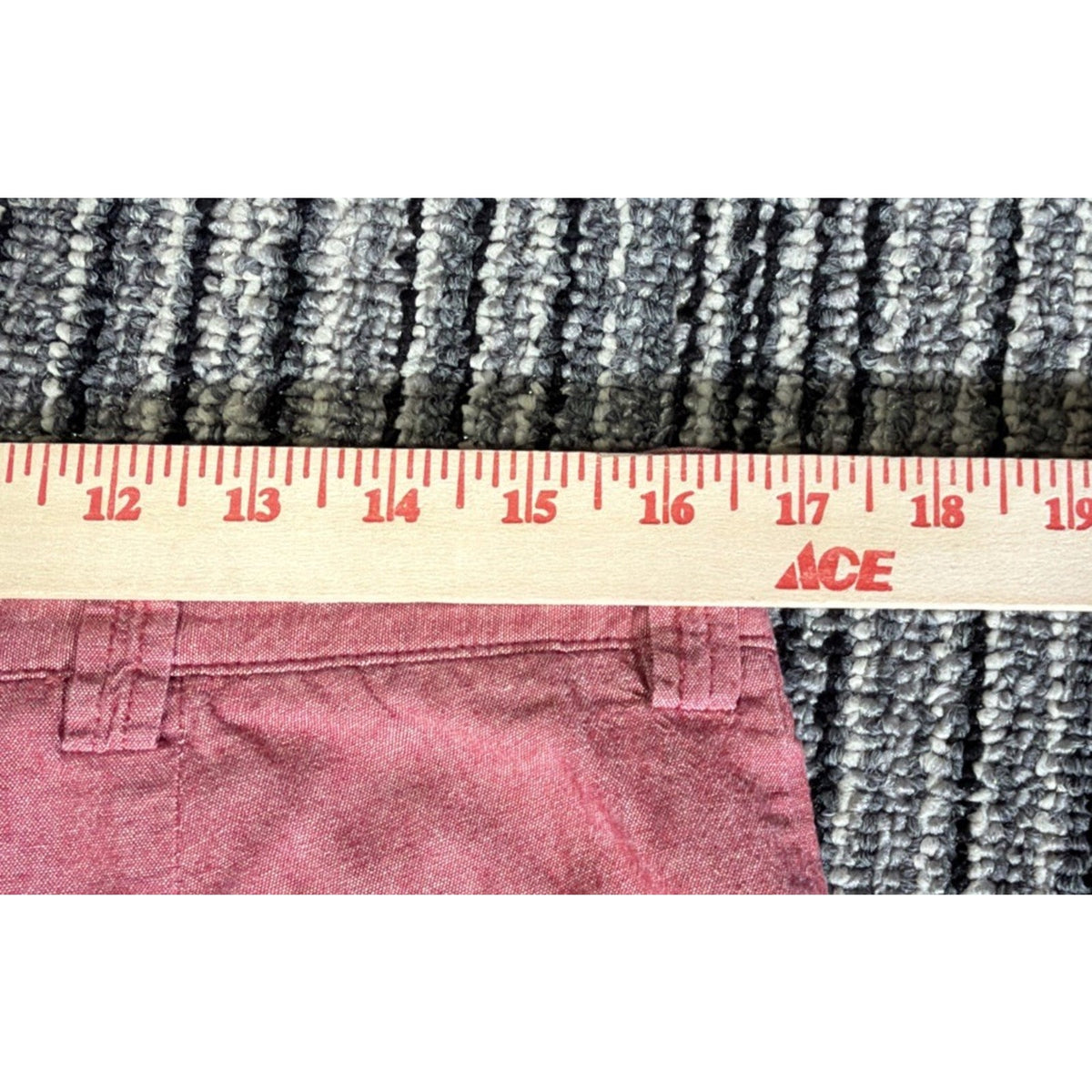 J.CREW Gramercy Shorts Mens 33 Red Chambray Cotton Flat Front 9" Inseam Chino
