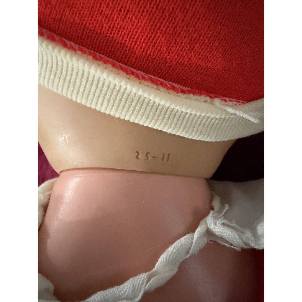 Vintage Baby Doll 24” Molded Brown Hair Sleep Eyes 25-11 Red Outfit Santa Hat