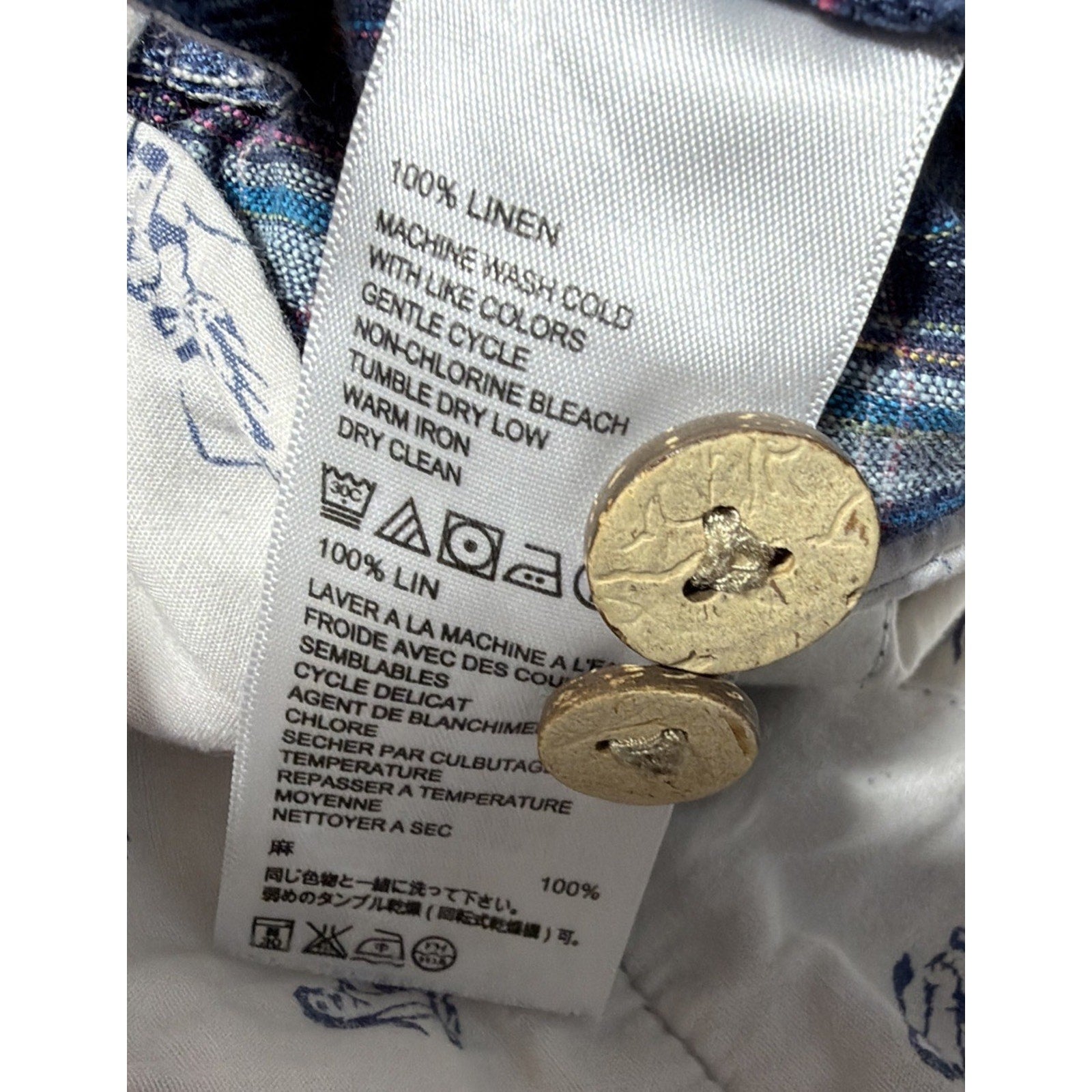 TOMMY BAHAMA RELAX 100% LINEN Size 35 Blue Plaid 10" Shorts Preppy Beach Casual