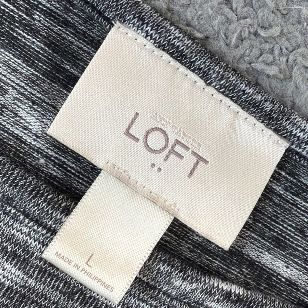 Ann Taylor Loft Size L Heathered Gray Casual Office Career T Shirt Dress