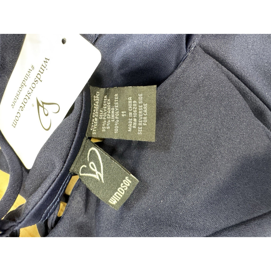 Windsor Isabella Lace-Up Back Skater Dress Navy Blue Junior’s Size 11 NWT