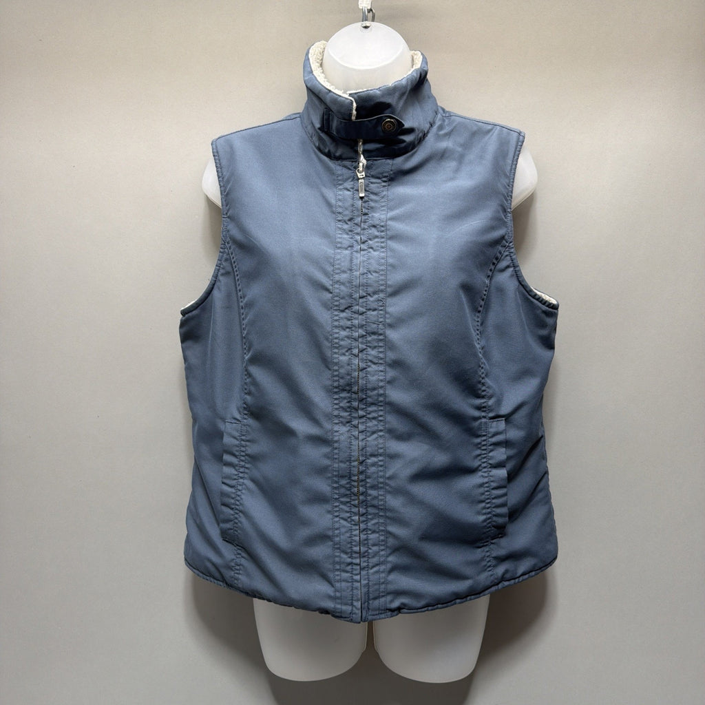 Sonoma Vest Women's Size Medium Blue Full Zip Sherpa Fleece