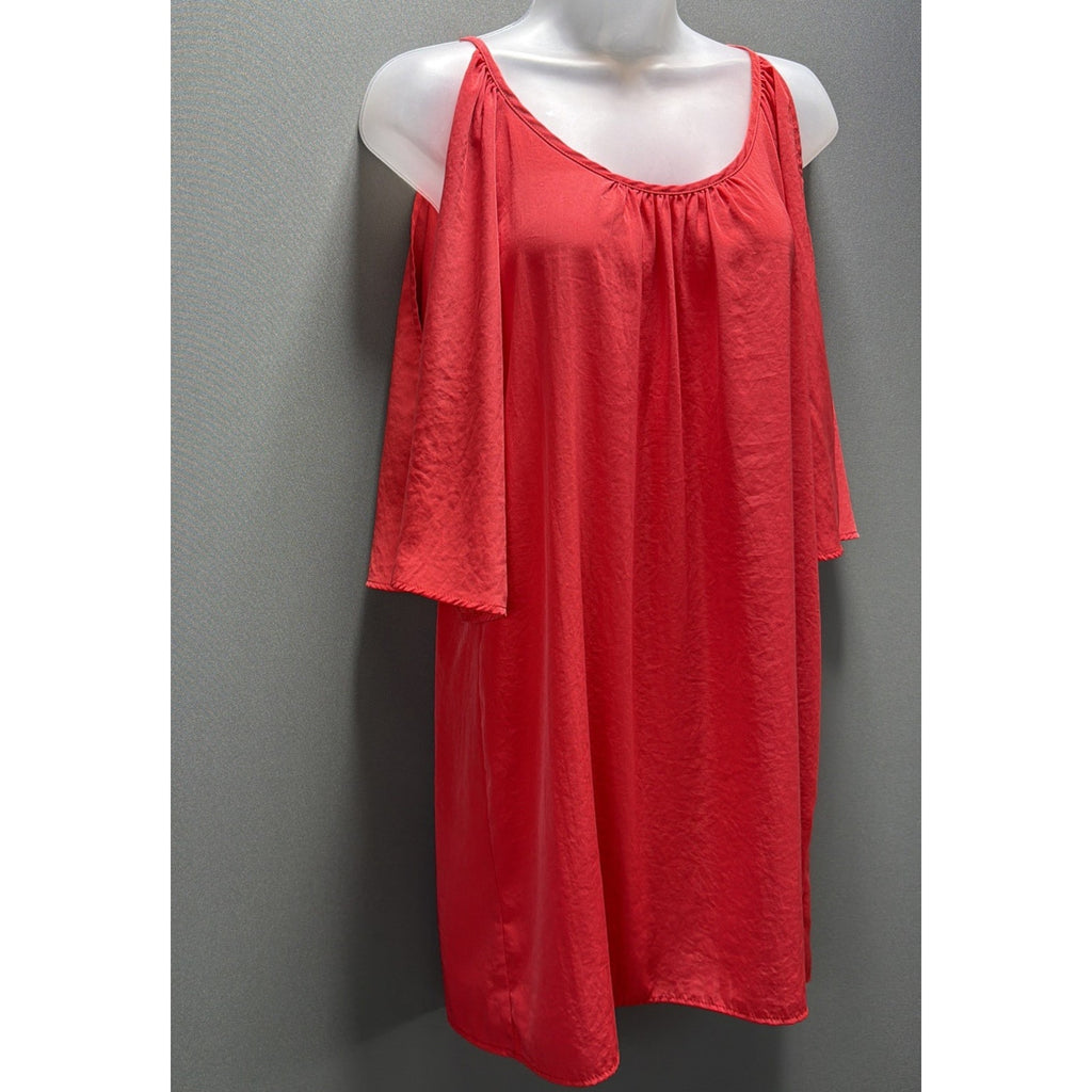Y2K Glam women’s open shoulder Mini dress size Medium Red Made USA