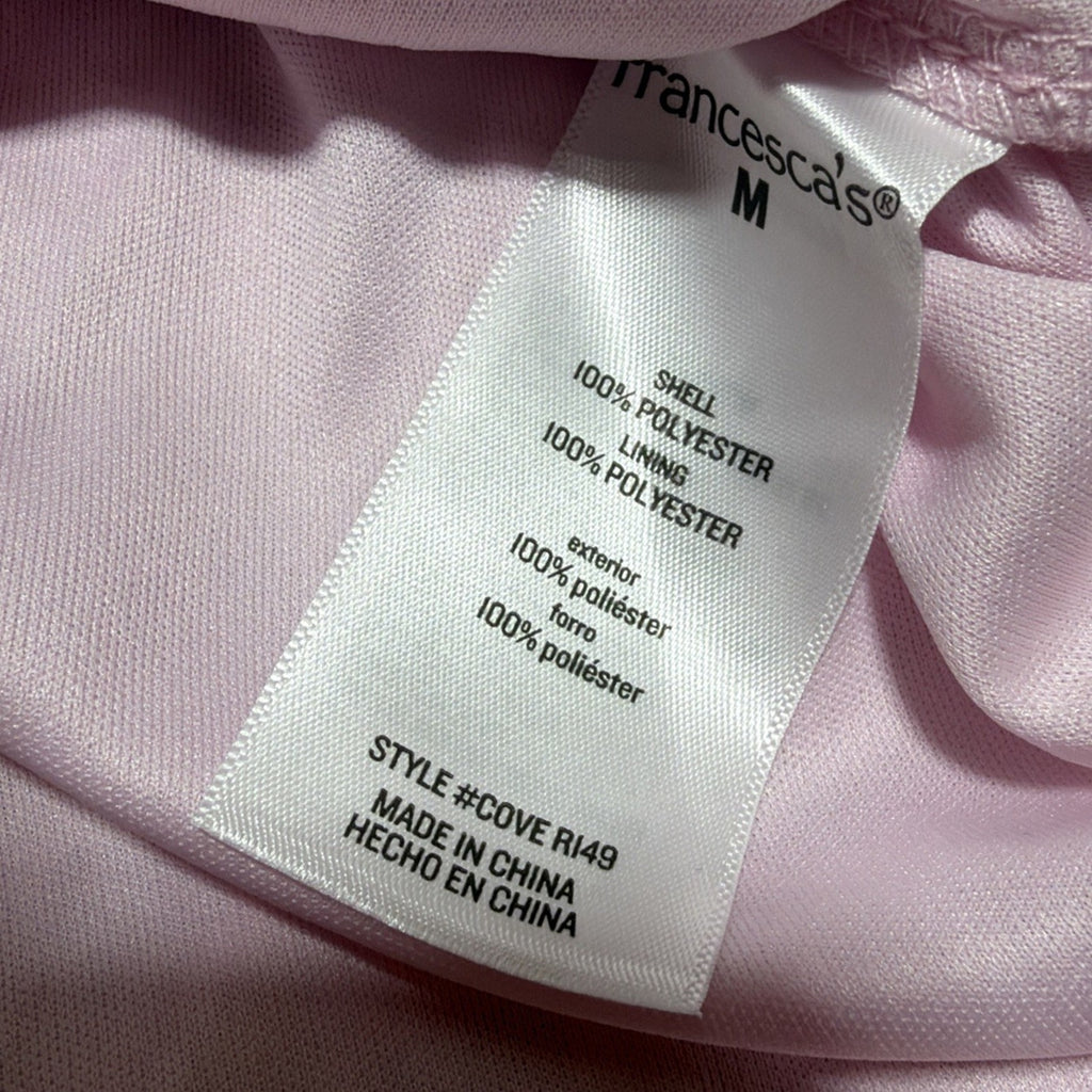 Francesca’s Bette Smocked Pink Floral Romper Size Medium NWT Lined Stretchy