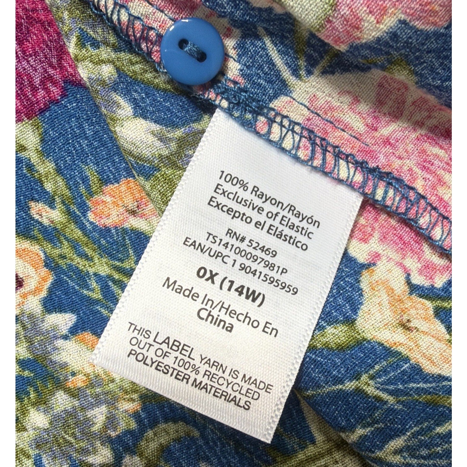 Terra & Sky Women’s Plus Size Top Size 0X 14W Floral NWOT