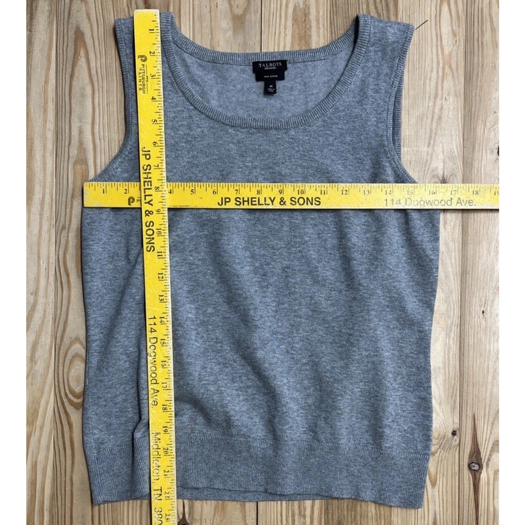 TALBOTS Womens pima cotton stretch knit tank top Gray M