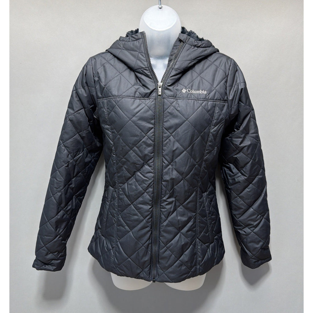 Columbia Copper Crest Quilted Hooded Super Soft Fleece-Lined Jacket - Black S
