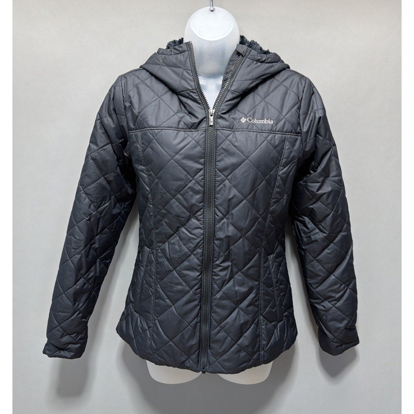 Columbia Copper Crest Quilted Hooded Super Soft Fleece-Lined Jacket - Black S
