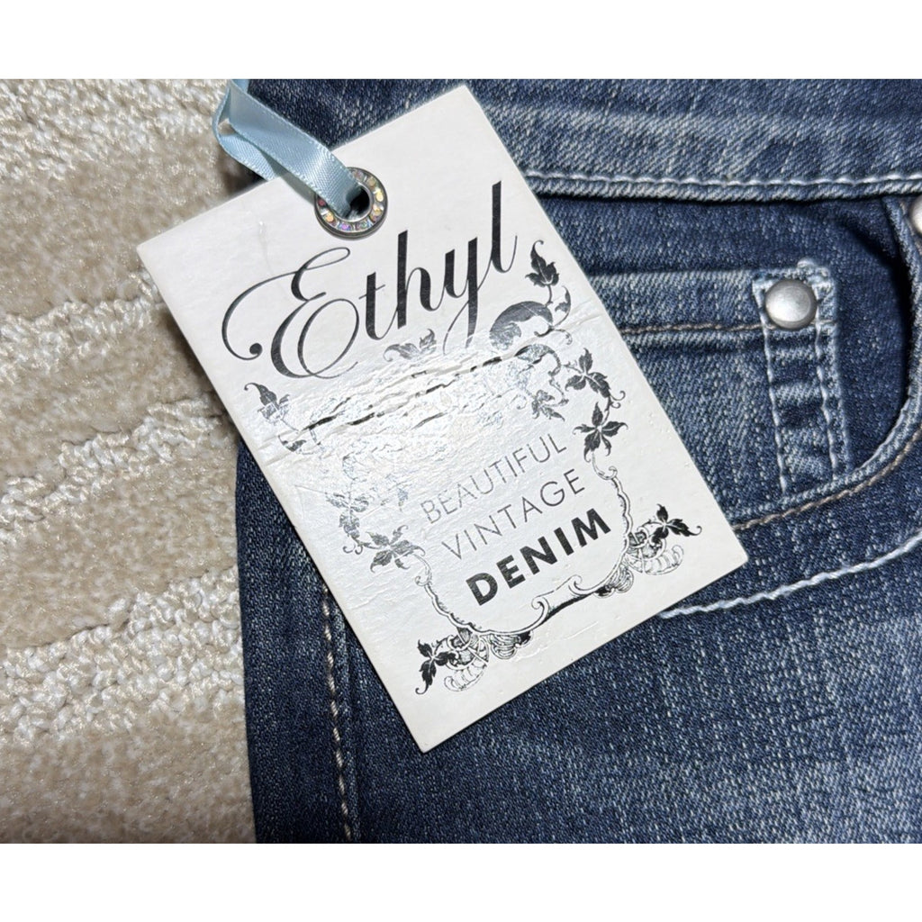 Ethyl Classic Bootcut Jeans Womens 6 Blue Western Embroidered NWT 29x33.5
