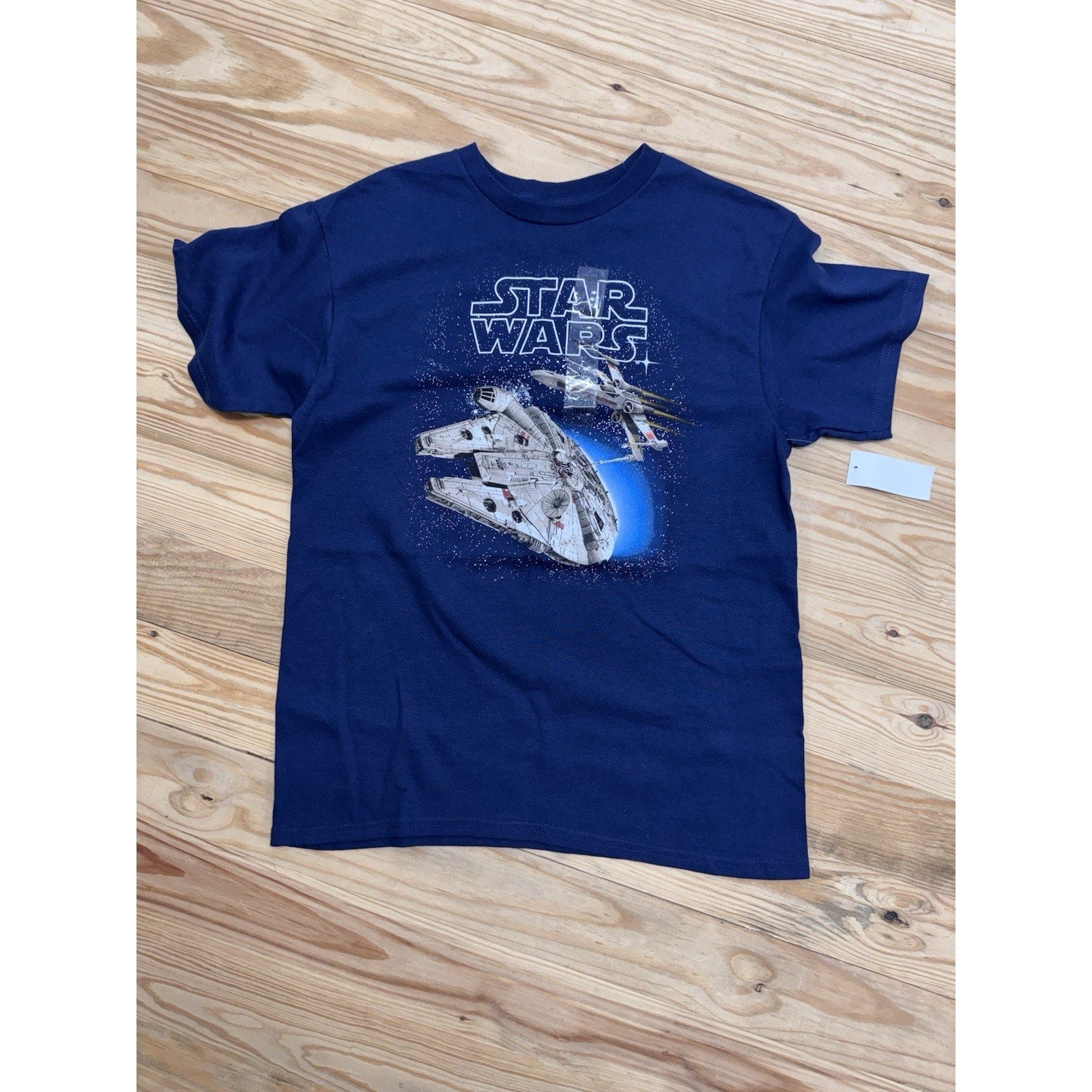 Star Wars Boys Blue Short Sleeved Millenium Falcon T-Shirt Tee Shirt 16/18 NWT