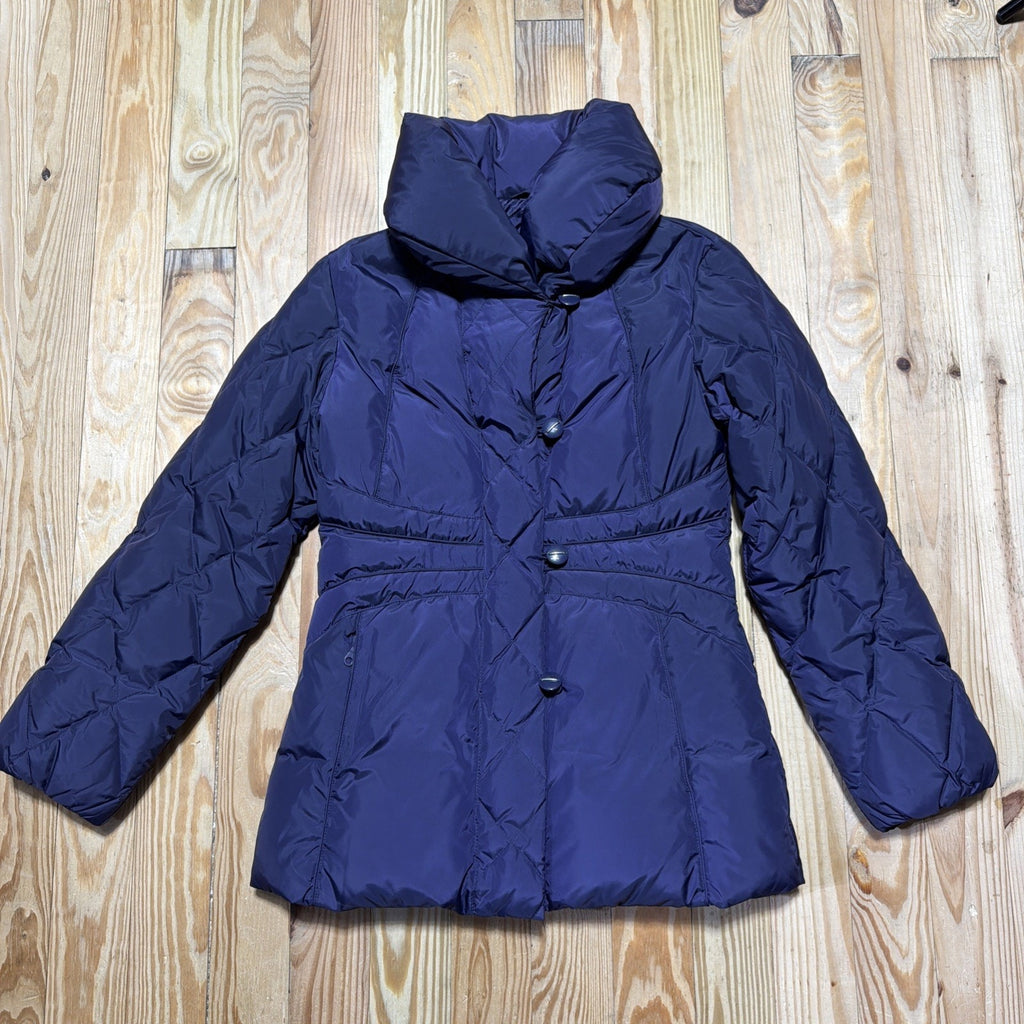 Larry Levine Puffer Jacket Duck Down Feather Filled Plum Purple Coat Size S