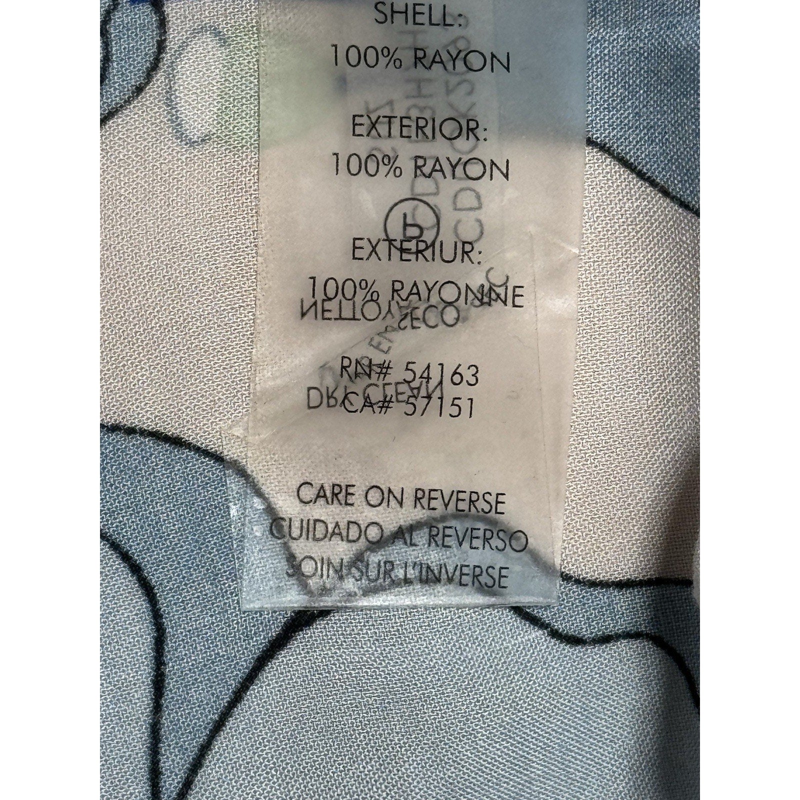 Calvin Klein Women’s Floral Sleeveless Dress Size 10 Blue White Tiered Tie Neck