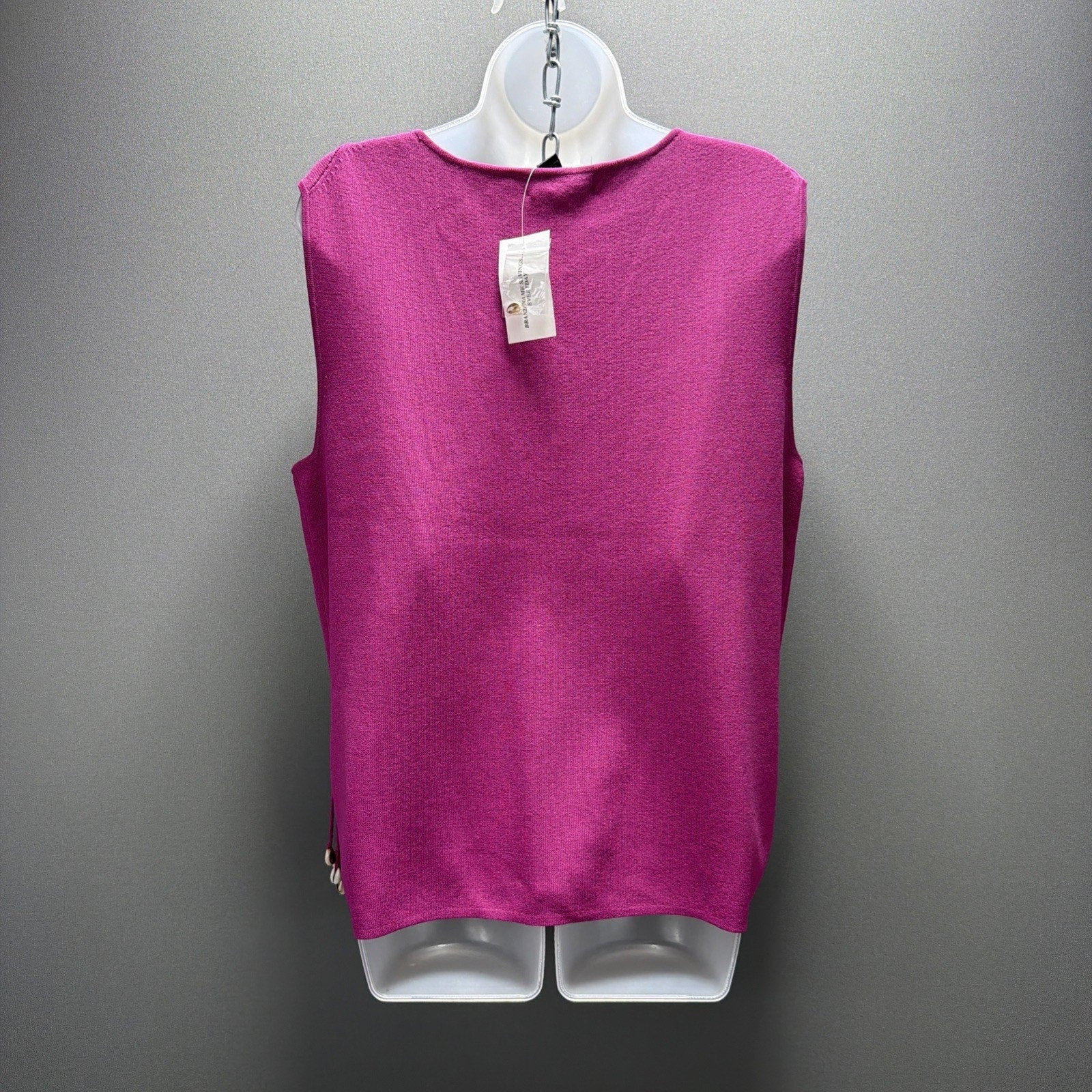 cable & gauge KNIT TOP Plus Size 1X Sleeveless FUCHSIA PINK Seashell Detail New