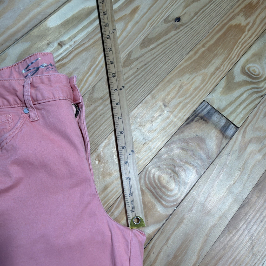 Seven7 High Rise Skinny Crop Jeans Pink Women's Size 8 Cotton Blend
