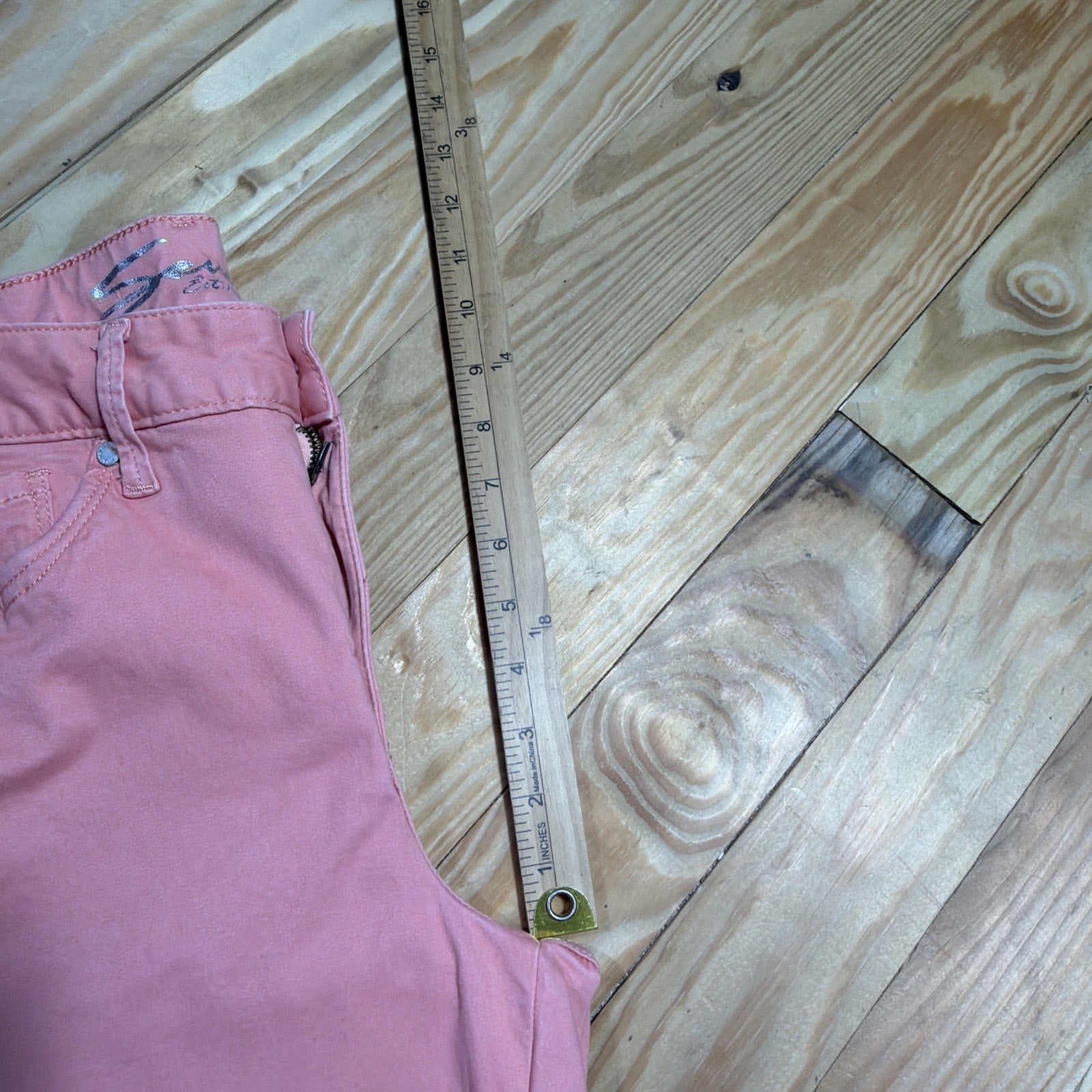 Seven7 High Rise Skinny Crop Jeans Pink Women's Size 8 Cotton Blend